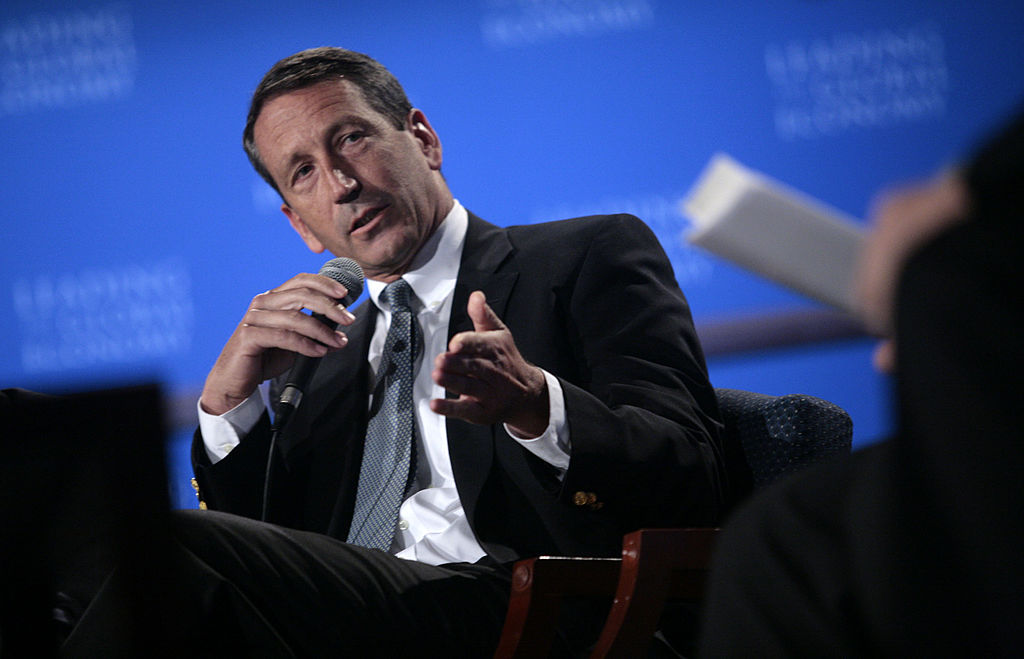 South Carolina Governor Mark Sanford participates in a panel discussion on international investment moderated by Treasury Secretary Henry Paulson at George Washington University in Washington, D.C., May 10, 2007. (Andrew Councill/Bloomberg&mdash;Bloomberg via Getty Images)