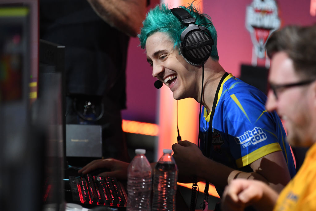 Tyler "Ninja" Blevins reacts after a game win in Call of Duty: Black Ops 4 during the Doritos Bowl 2018 at TwitchCon 2018 in the San Jose Convention Center on October 27, 2018 in San Jose, California. (Robert Reiners&mdash;Getty Images)