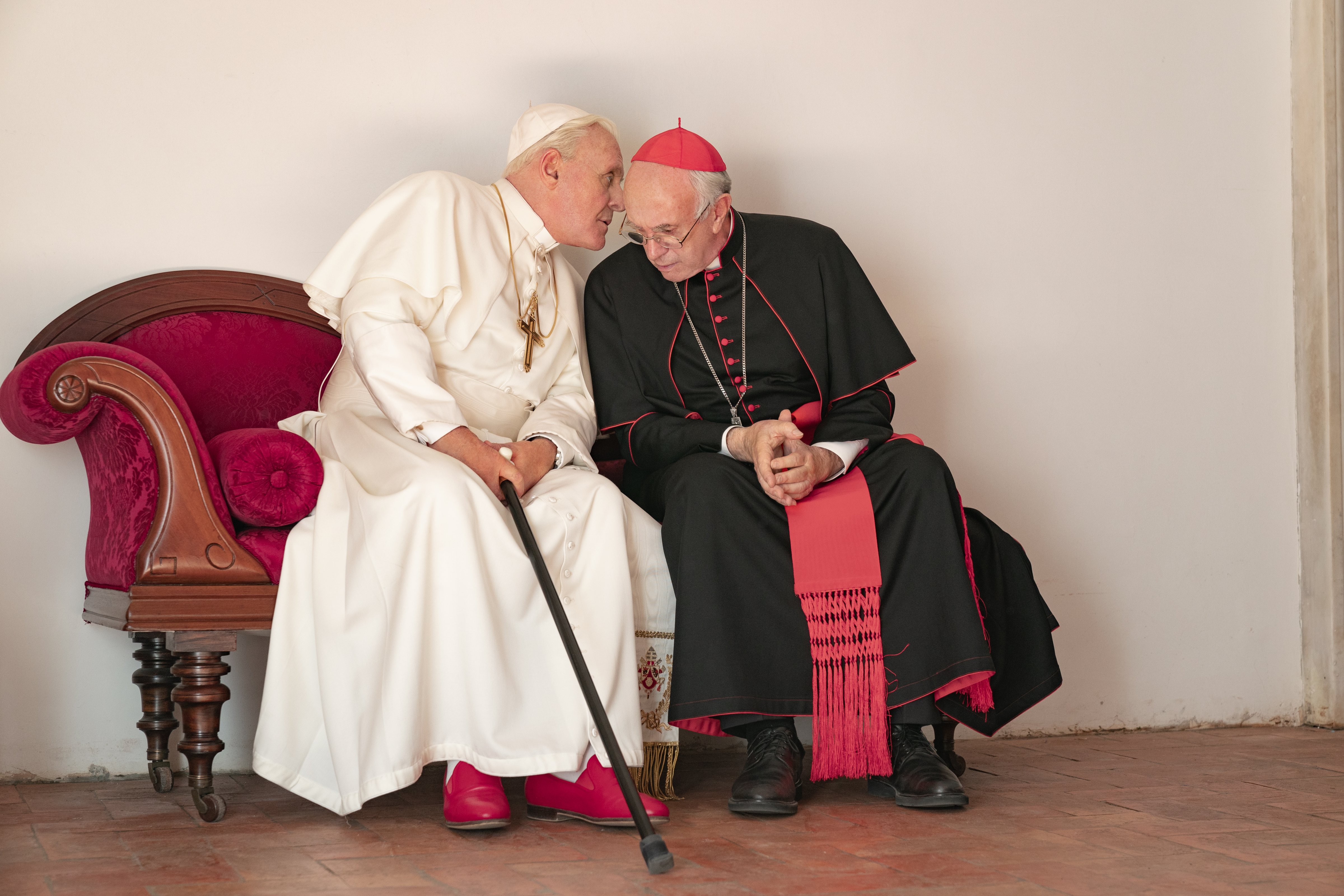 Anthony Hopkins and Jonathan Pryce in 'The Two Popes' (Peter Mountain)
