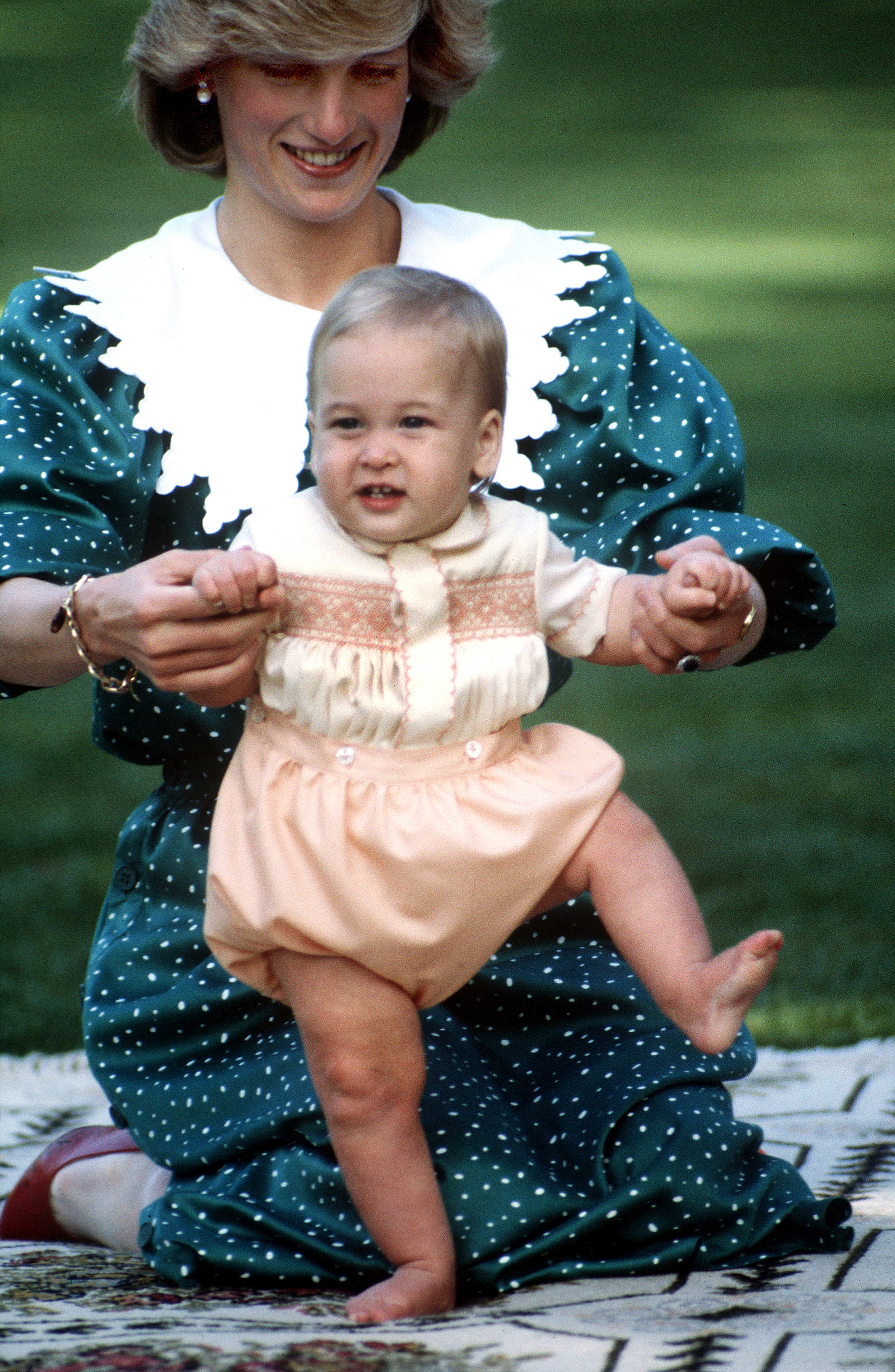 Princess Diana pictured in the grounds of Government House in Auckland, New Zealand a young, and agile, Prince William on April 23, 1983. (Princess Diana Archive—Getty Images)