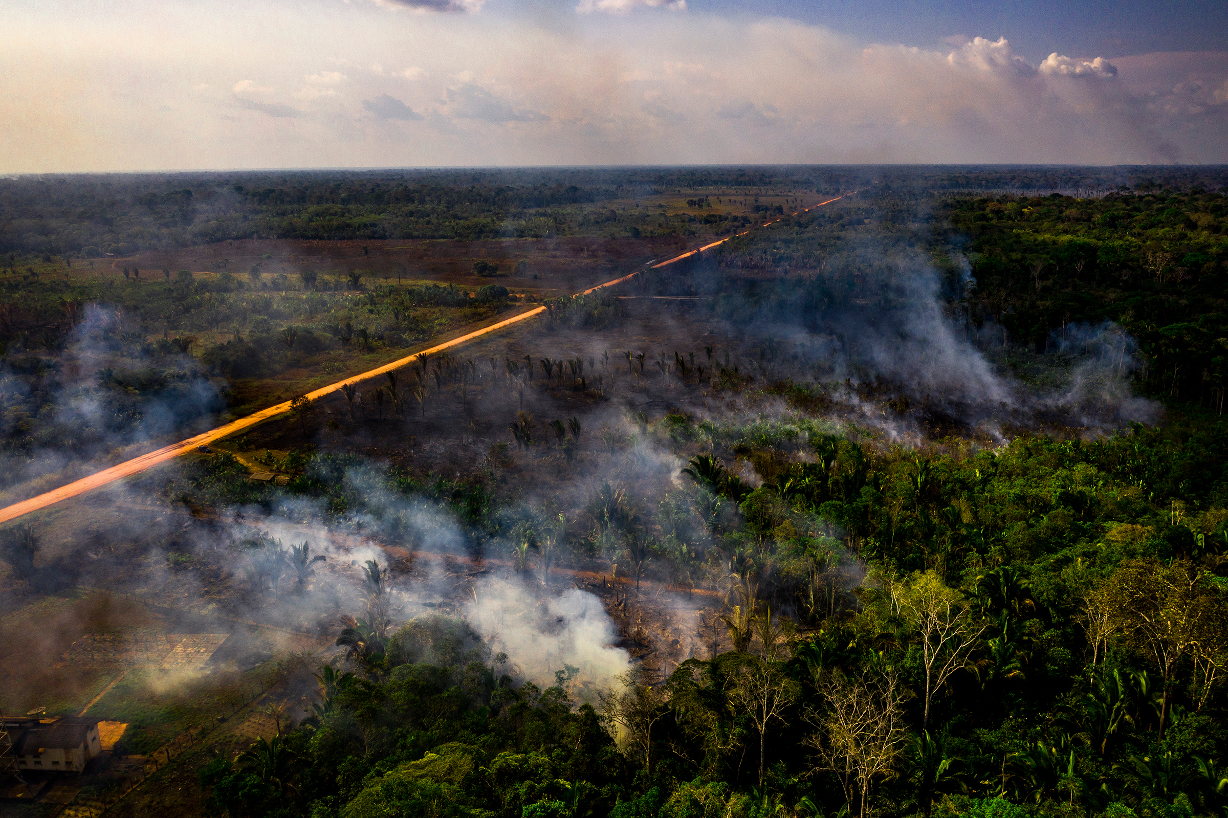 Smoke rises from fires near Realidade on Aug. 26. (Sebastián Liste—NOOR for TIME)