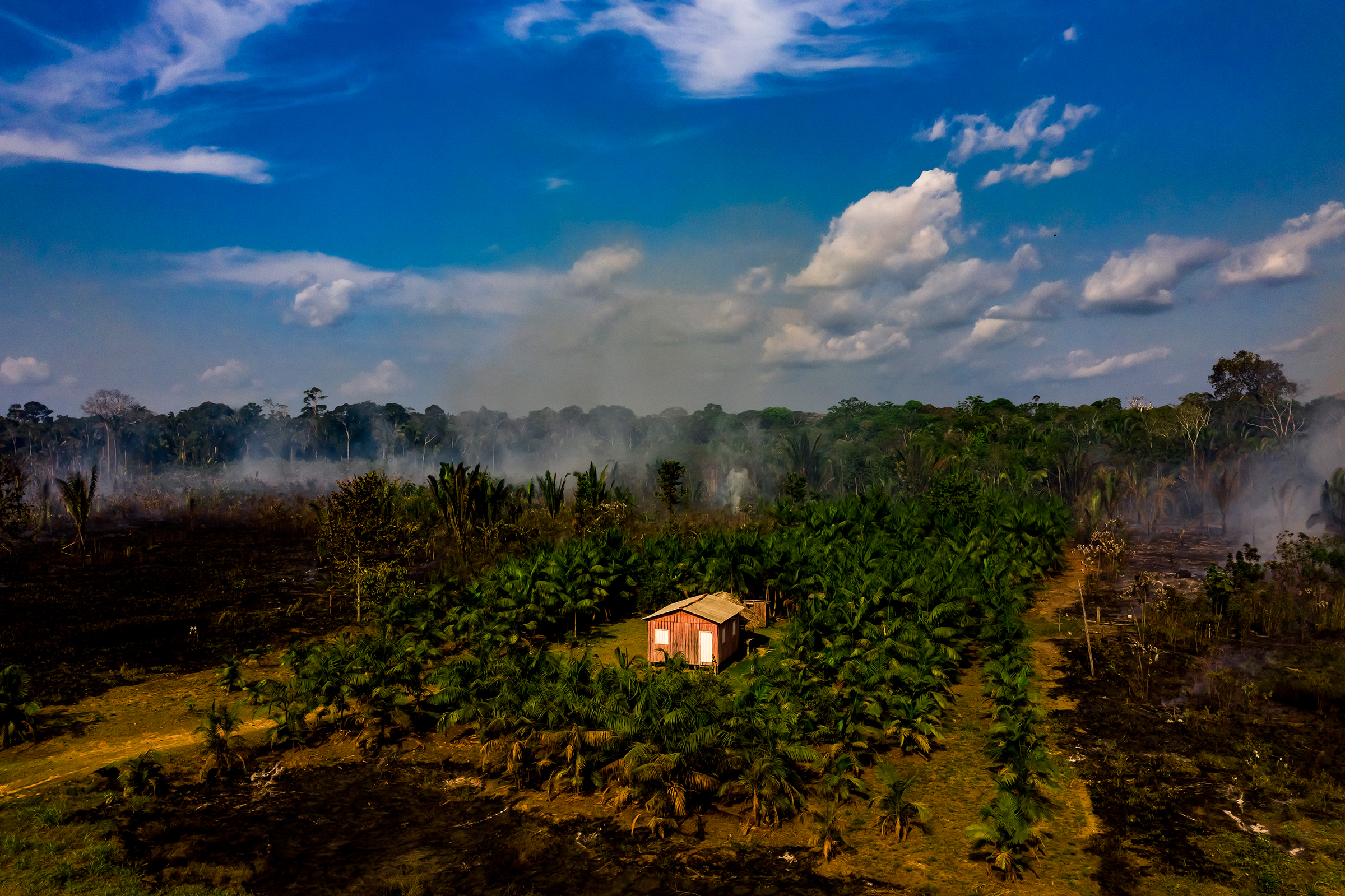 Smoke rises from a recent fire near Realidade on Aug. 26. (Sebastián Liste—NOOR for TIME)