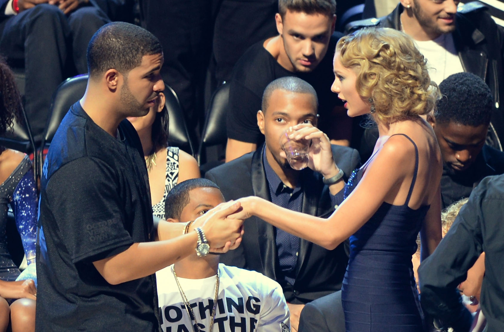 Drake and Taylor Swift attend the 2013 MTV Video Music Awards at the Barclays Center on August 25, 2013 in New York City. (Andrew H. Walker—WireImage)