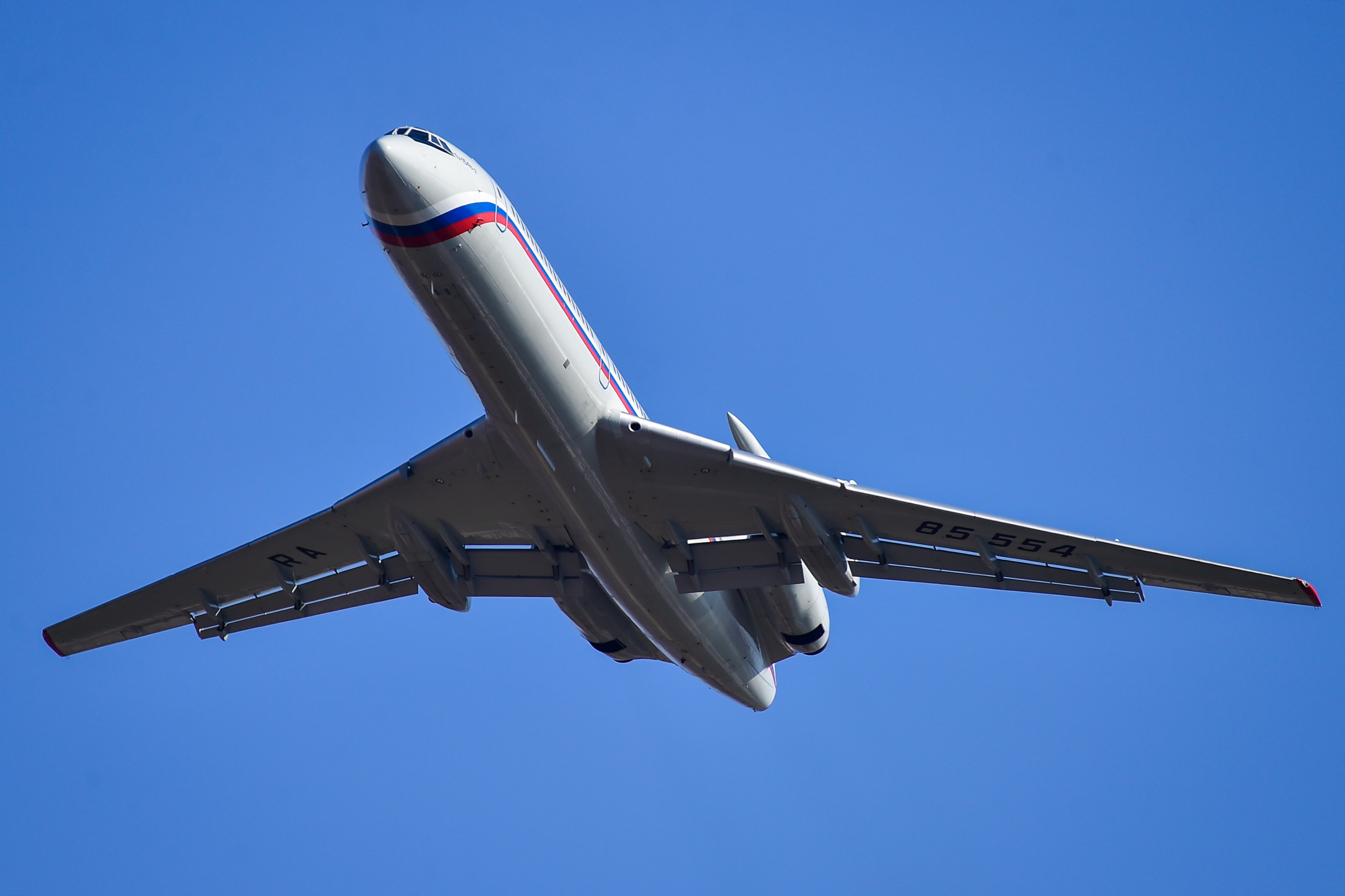 A Russian Tupolev Tu-154 (like the above) was spotted flying across the Midwestern U.S. this week as part of the Open Skies Treaty, which allows nations to make surveillance flights that are declared in advance. (Yuri Smityuk&mdash;TASS via Getty Images)