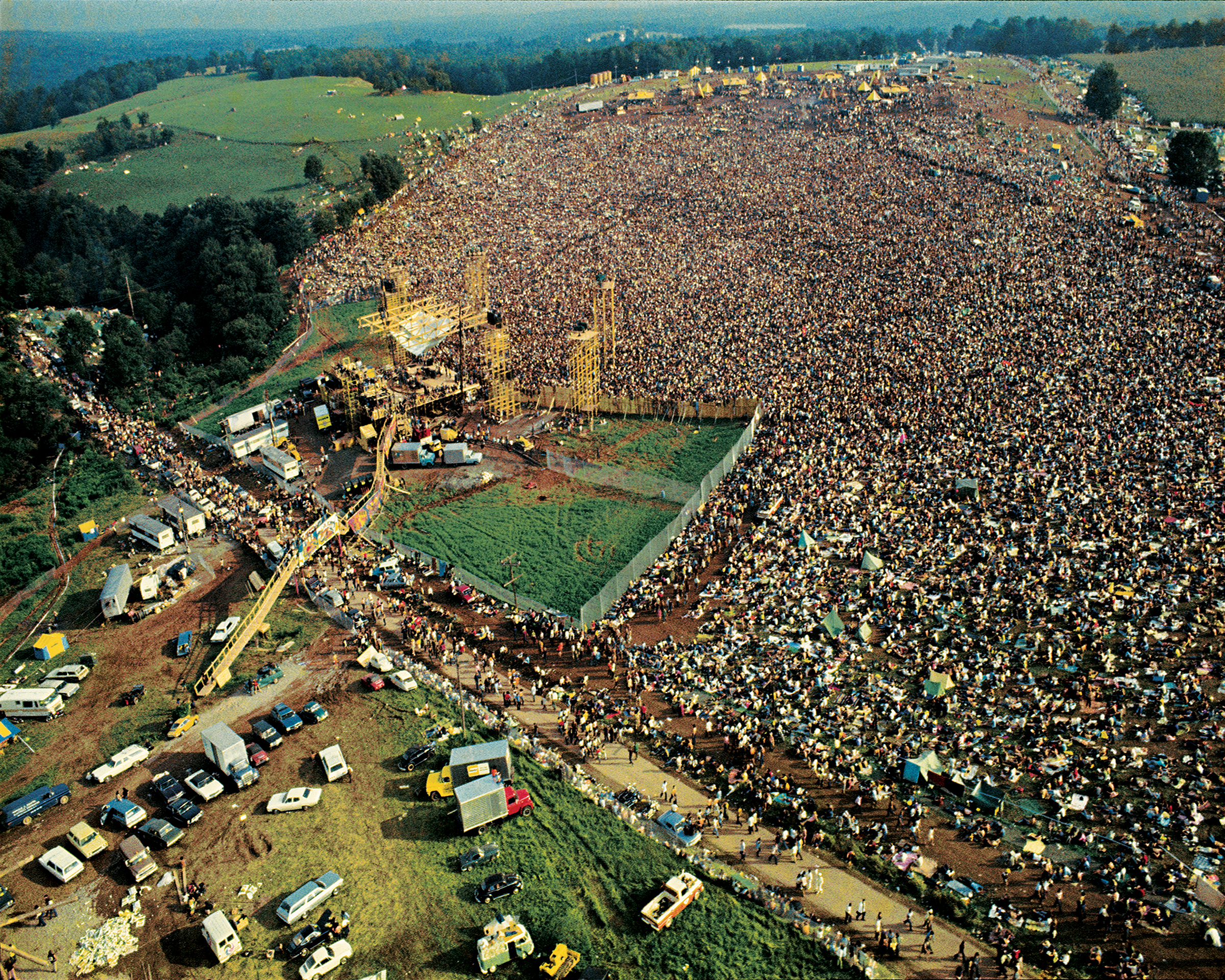 View Of The Huge Crowd At Woodstock