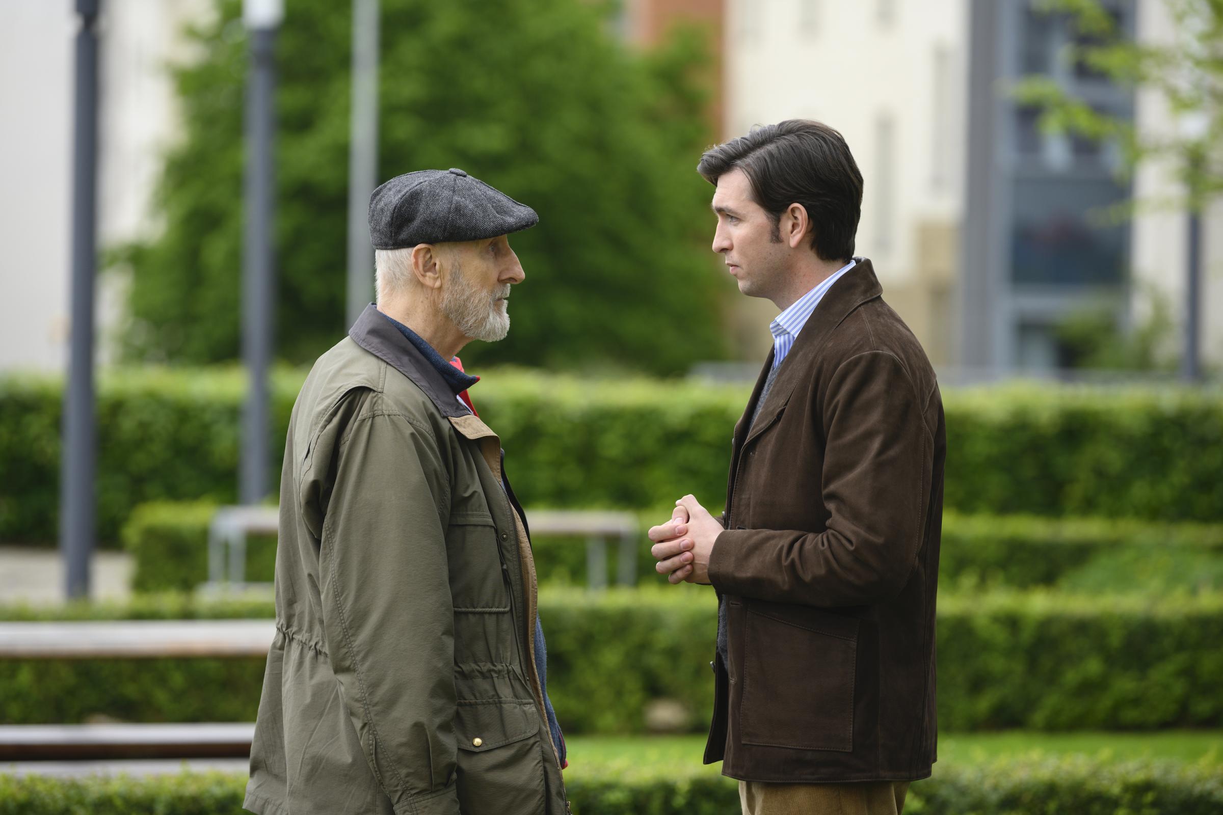 James Cromwell and Nicholas Braun in Succession