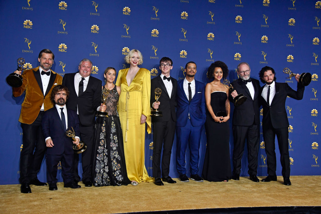 Cast of Outstanding Drama Series winner 'Game of Thrones' poses in the press room during the 70th Emmy Awards at Microsoft Theater on September 17, 2018 in Los Angeles, California. (Frazer Harrison—Getty Images)