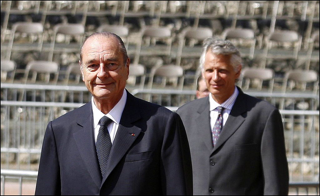 President Jacques Chirac and his then prime minister Dominique de Villepin in Paris, France on June 18, 2006 (LEBON—Gamma-Rapho via Getty Images)