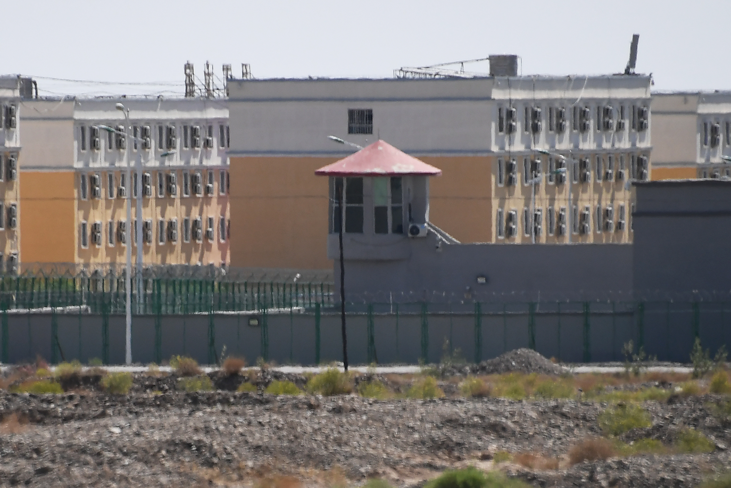 This photo taken on June 2, 2019 shows buildings at the Artux City Vocational Skills Education Training Service Center, believed to be a re-education camp where mostly Muslim ethnic minorities are detained, north of Kashgar in China's northwestern Xinjiang region. (GREG BAKER—AFP/Getty Images)