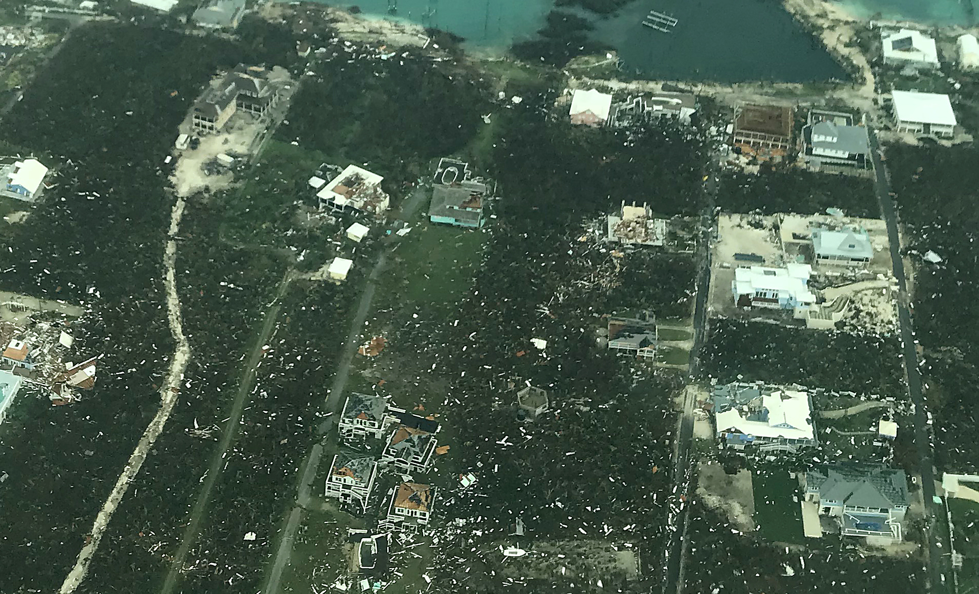 In this handout aerial photo provided by the Head Knowles Foundation, damage is seen from Hurricane Dorian on Abaco Island on September 3, 2019 in the Bahamas. (Handout—Getty Images)