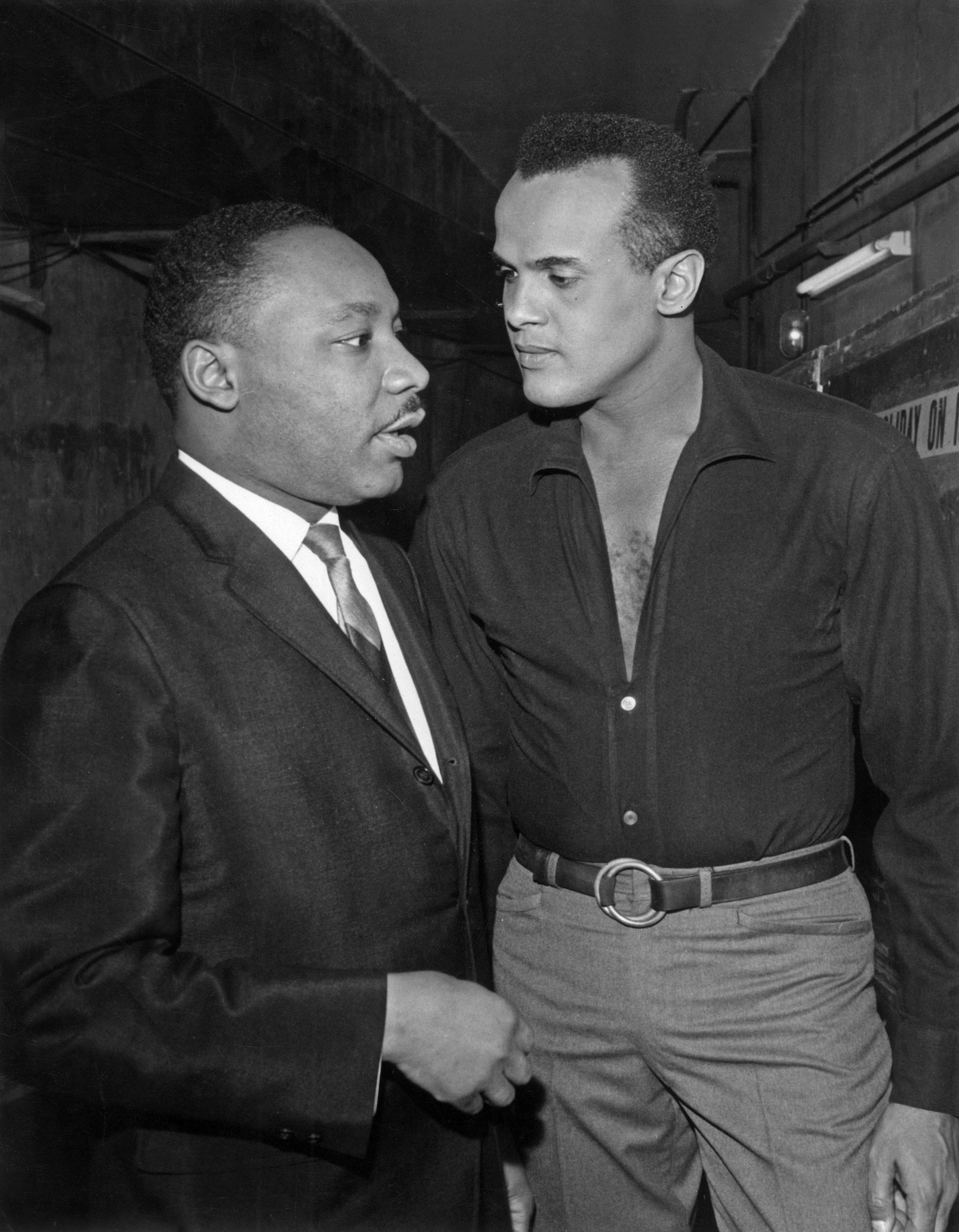 Martin Luther King Jr. and Harry Belafonte in Paris for a US civil rights gala on March 29, 1966. (AGIP/RDA/Everett Collection)