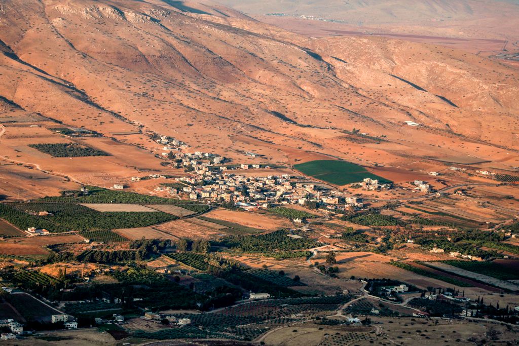 This picture taken on September 12, 2019 shows a general view of a central area of the Jordan Valley. (JAAFAR ASHTIYEH—AFP/Getty Images)
