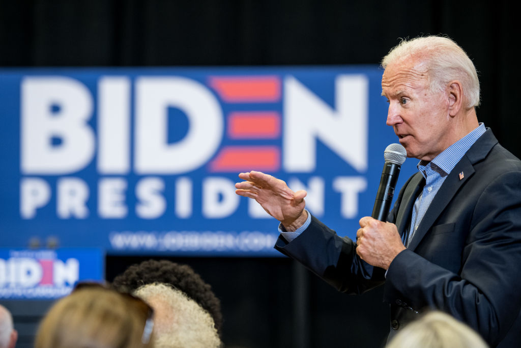 Democratic presidential candidate and former Vice President Joe Biden addresses a crowd at a town hall event at Clinton College on August 29, 2019 in Rock Hill, South Carolina. (Sean Rayford—Getty Images)