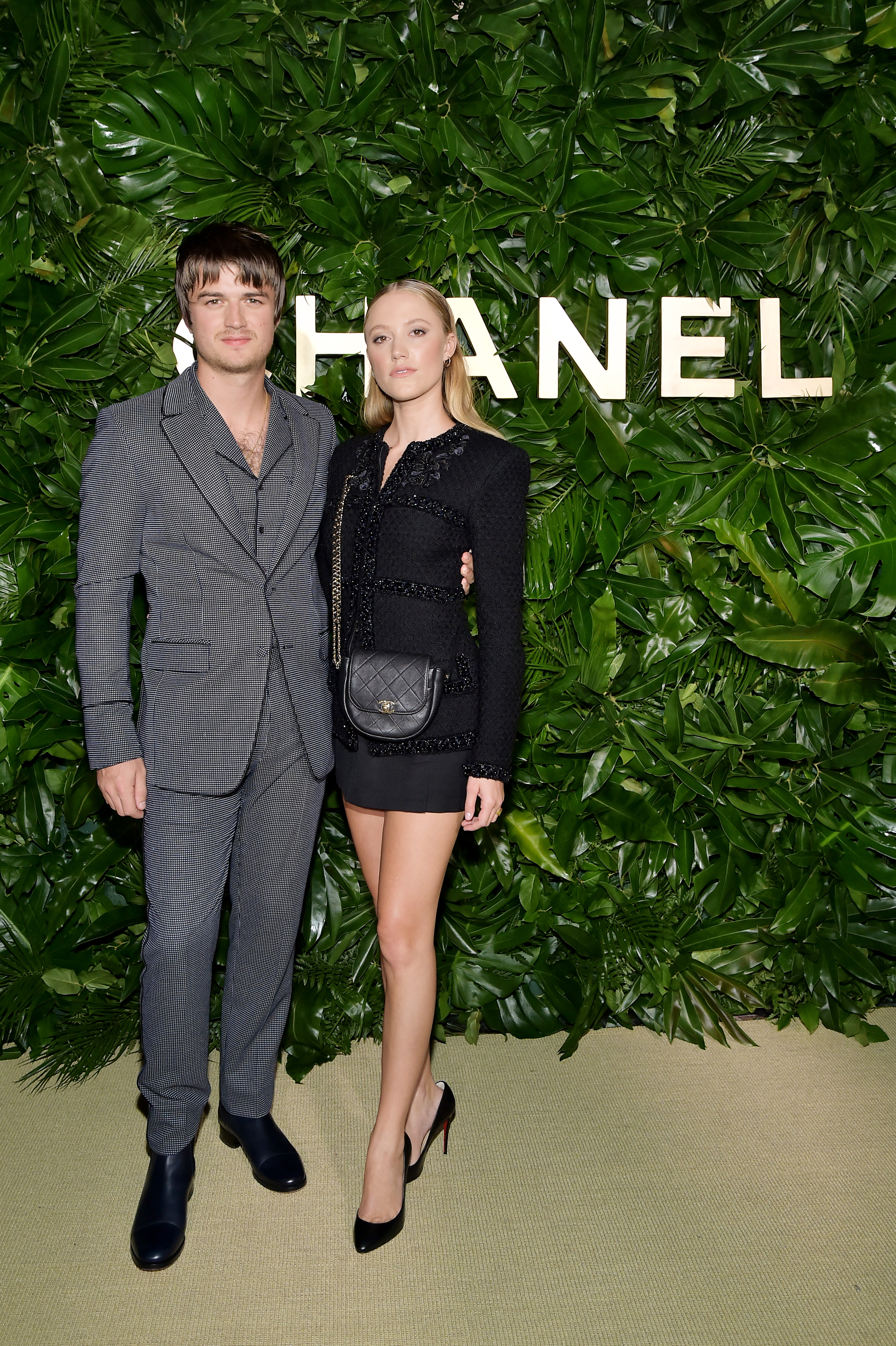 Joe Keery and Maika Monroe attend a Chanel event on September 12, 2019 in Los Angeles, California. (Stefanie Keenan—WireImage/Getty Images)