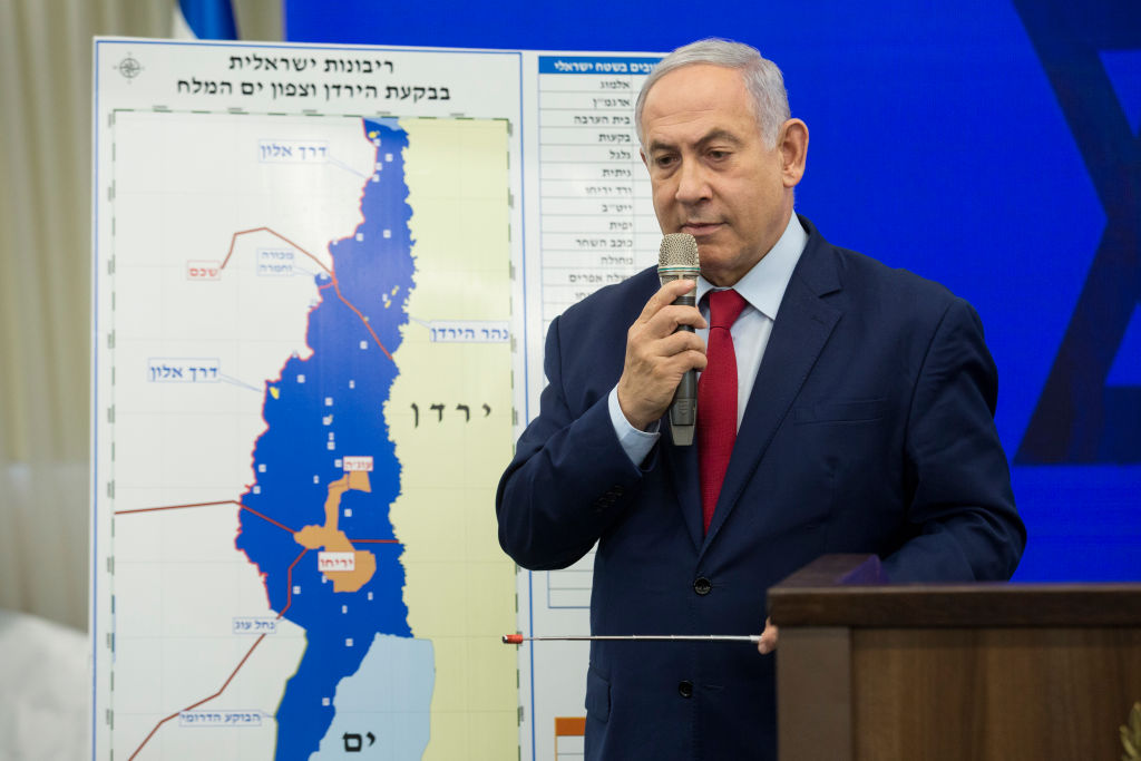 Israeli Prime Minster Benjamin Netanyahu speaks during his announcement on September 10, 2019 in Ramat Gan, Israel. Netanyahu pledges to annex Jordan Valley in Occupied West Bank if Re-Elected. (Amir Levy&mdash;Getty Images)