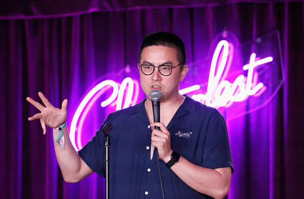 Bowen Yang performs onstage during 'The Joy Fck Club' in the Room 415 Comedy Club during Clusterfest at Civic Center Plaza and The Bill Graham Civic Auditorium in San Francisco, California on June 2, 2018. (FilmMagic—Getty Images)