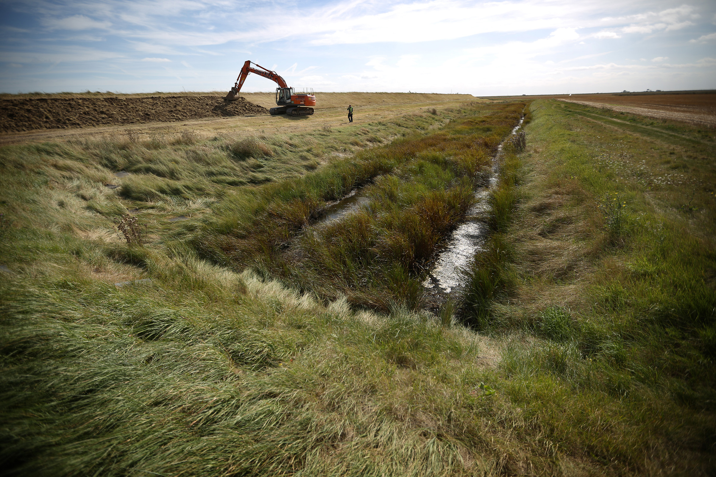 A project to build a network of salt marshes, grasslands and lagoons on Wallasea Island on England’s eastern coast is due for completion in October (Peter Macdiarmid—Getty Images)
