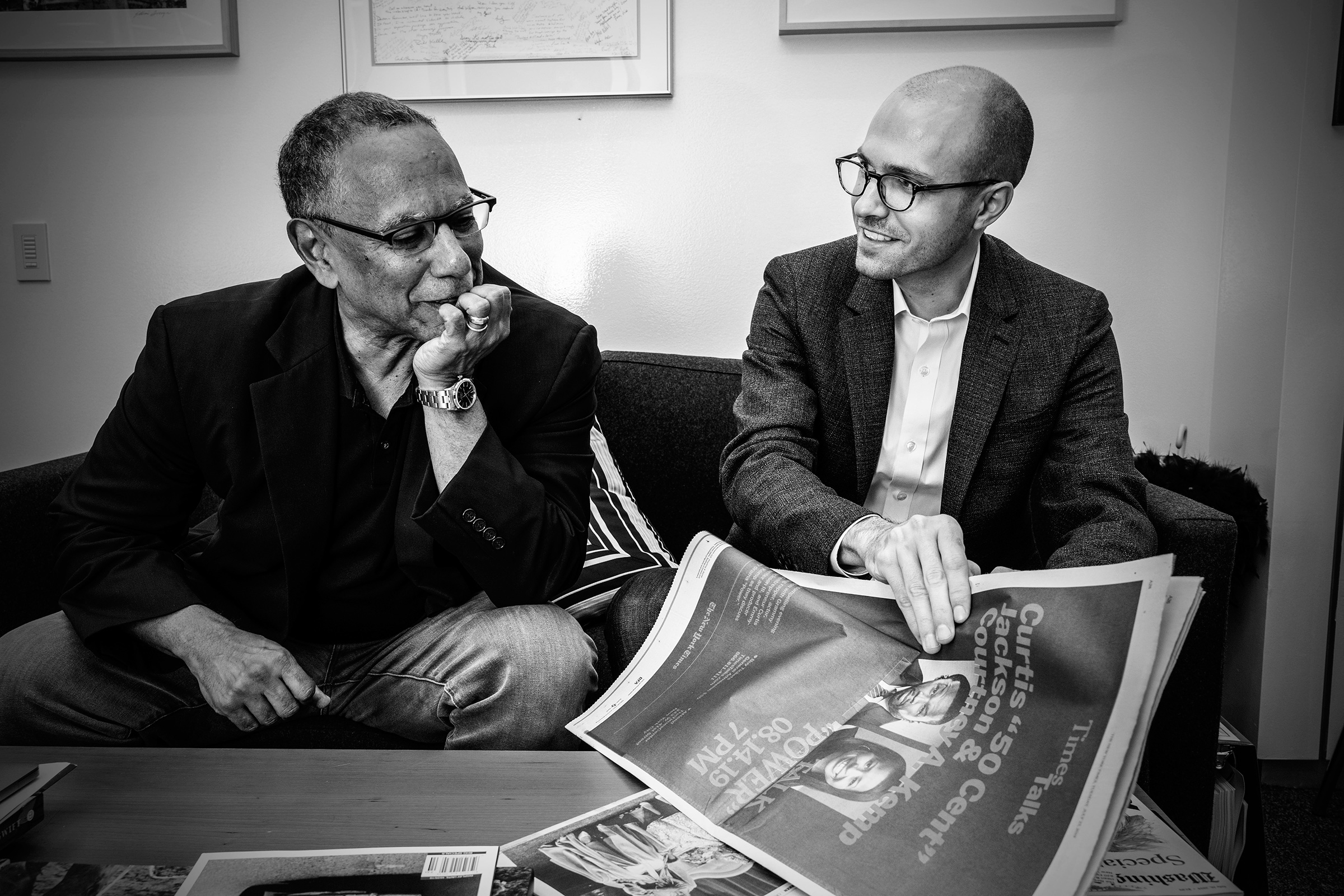 Sulzberger found a partner in Times editor Baquet, left (Mark Peterson—Redux for TIME)