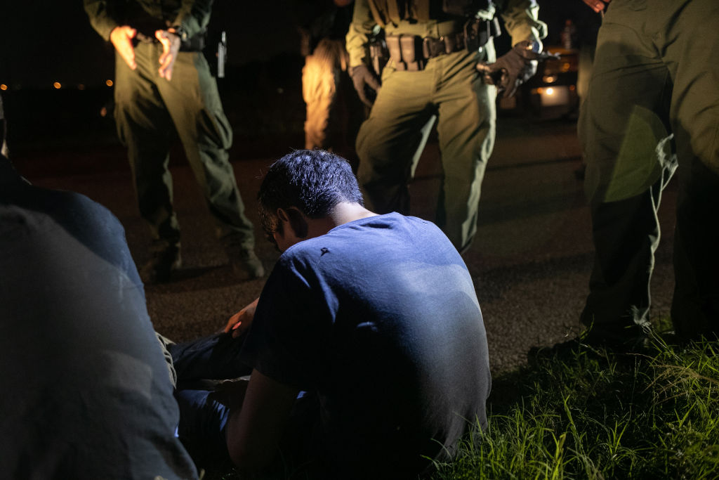 U.S. Border Patrol agents detain undocumented immigrants, including a minor (16), from Mexico on September 10, 2019 in Mission, Texas. (John Moore&mdash;Getty Images)