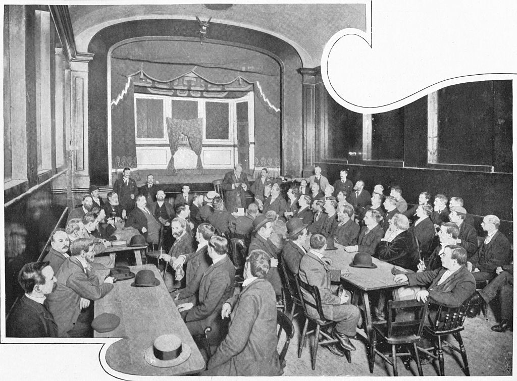 A discussion at the Eleusis Club, London, c1903 (1903)
