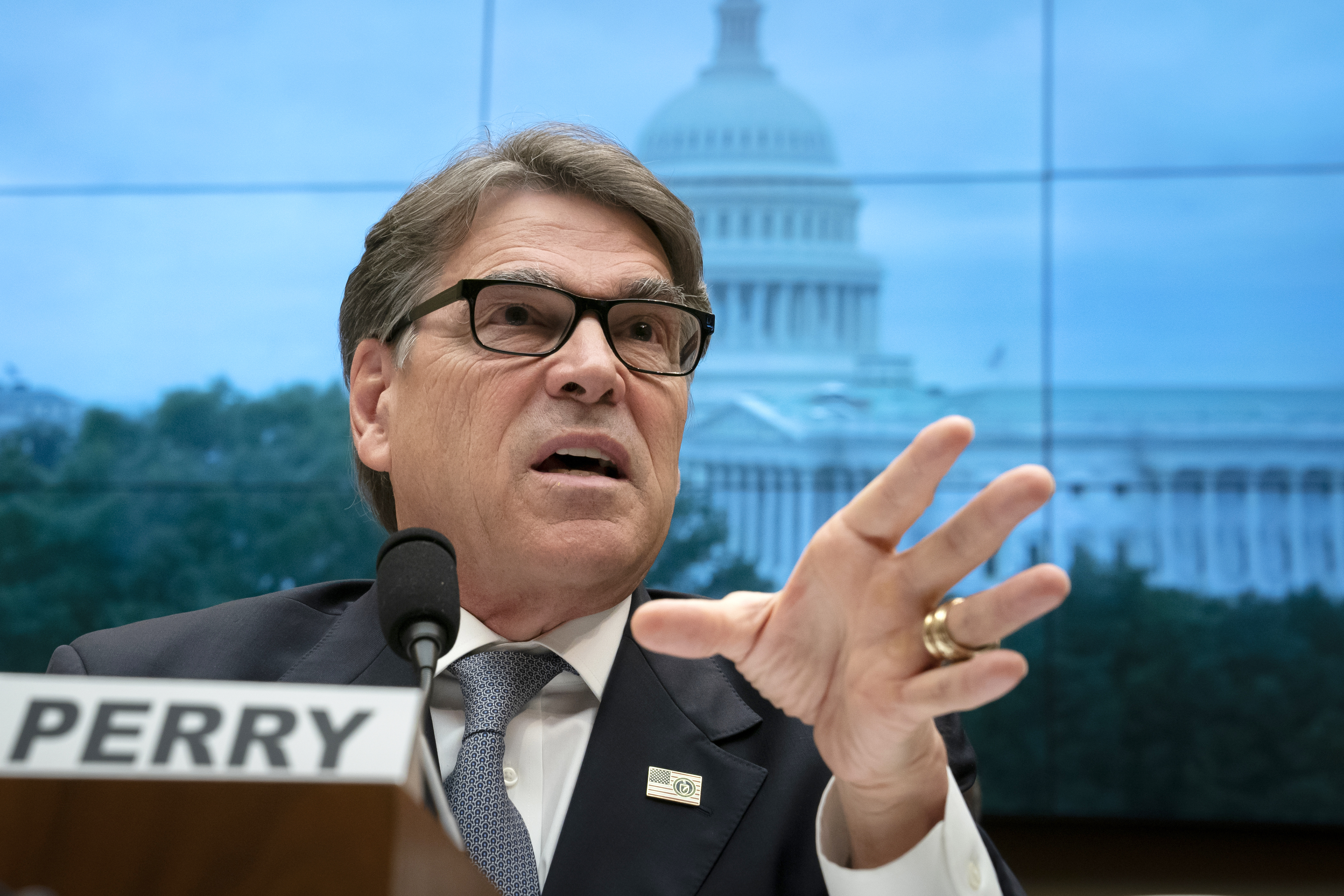 Energy Secretary Rick Perry testifies before the House Energy and Commerce Committee on his future budget request, on Capitol Hill in Washington, on May 9, 2019. (J. Scott Applewhite&mdash;AP)