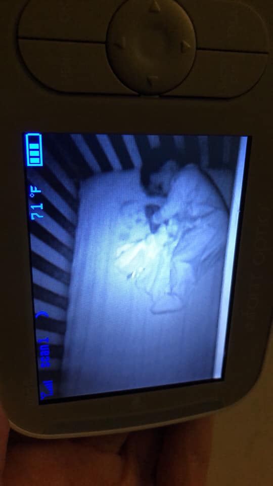 Maritza Cibuls felt scared last week when she noticed something spooky on the baby monitor. (Maritza Cibuls)