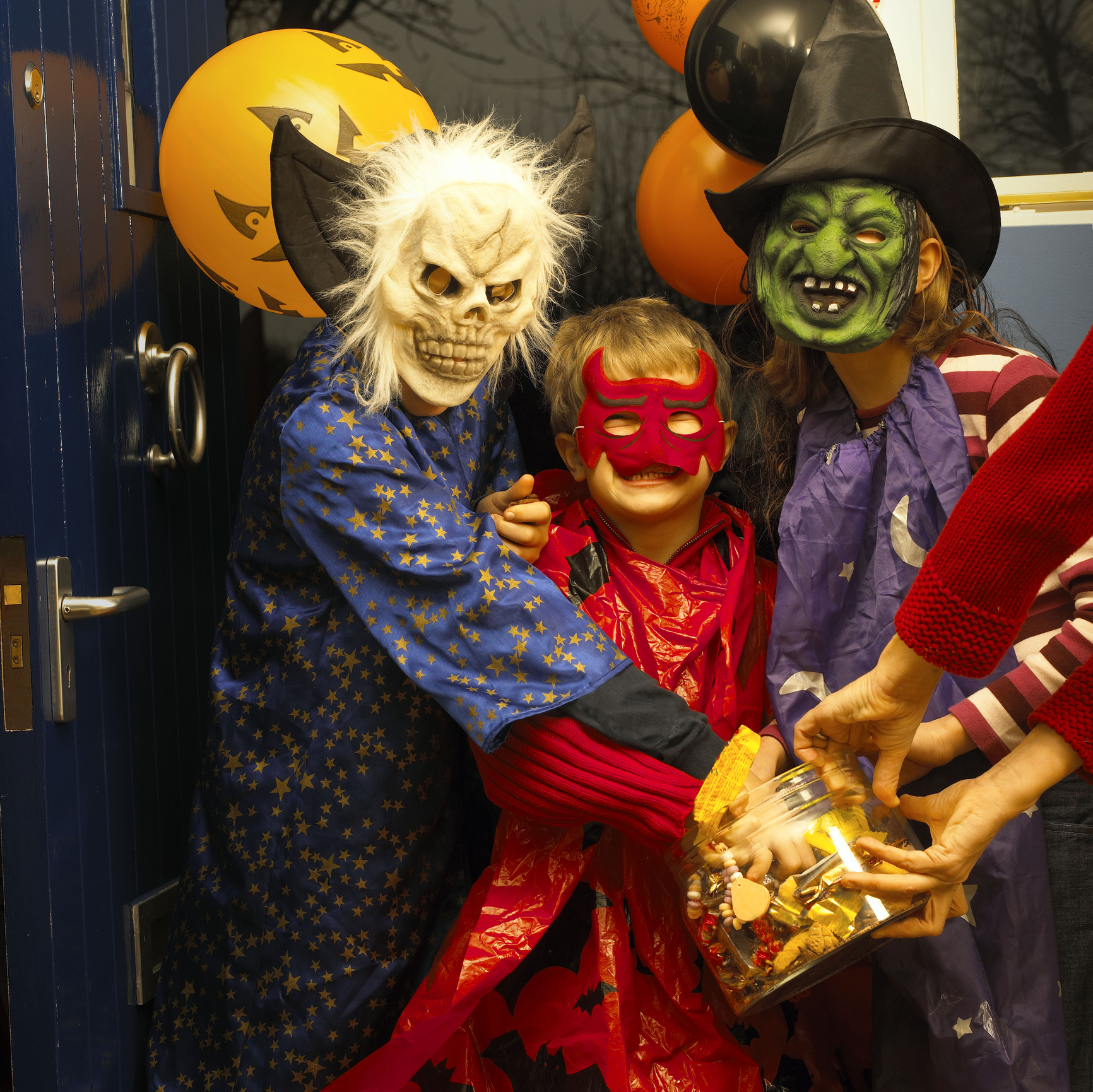 Children in Halloween costumes