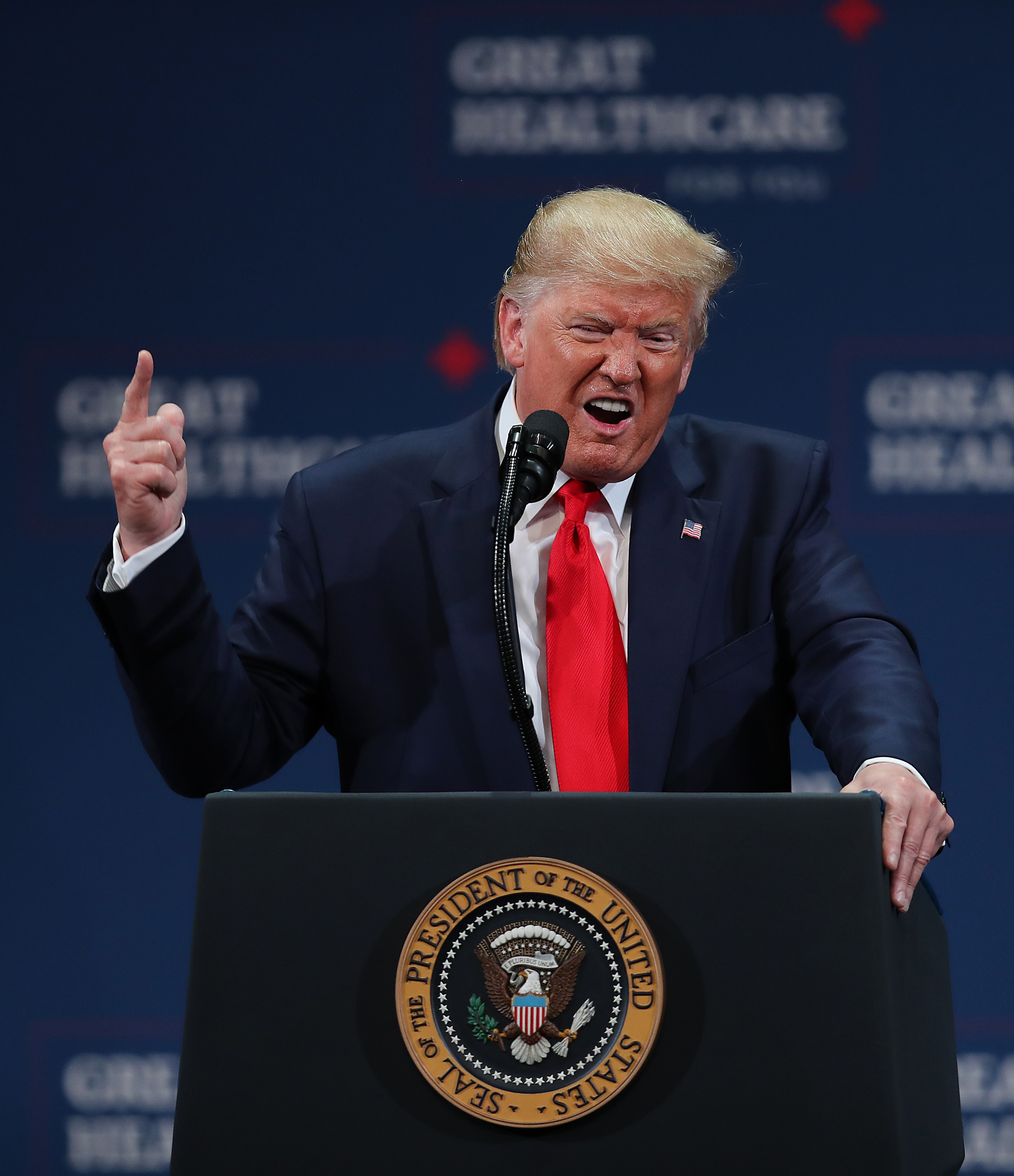 President Donald Trump speaks during an event in The Villages, Florida on Oct. 3, 2019. (Joe Raedle—Getty Images)
