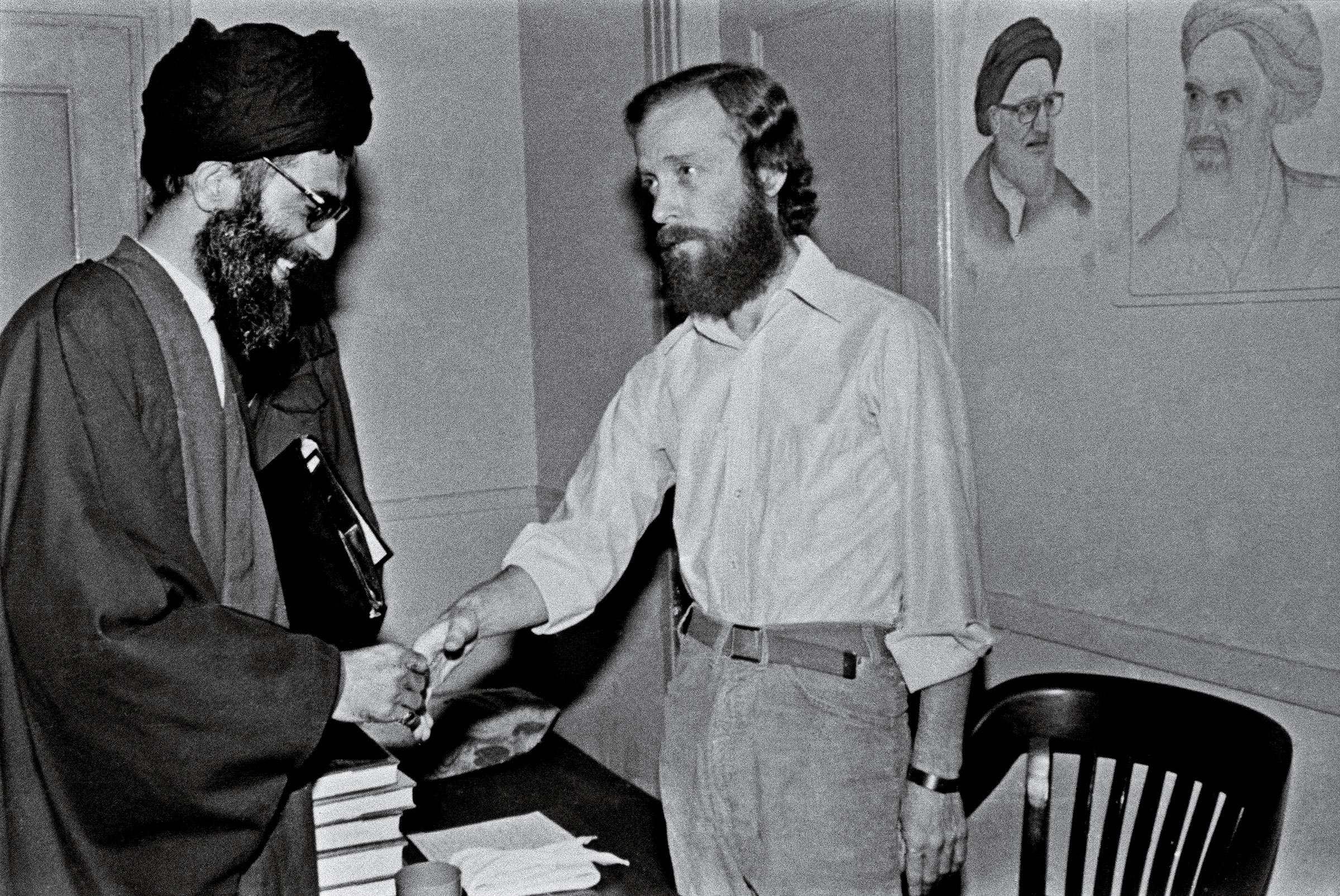 In 1980, Khamenei visited American hostages inside the captured U.S. embassy (A. Abbas—Magnum Photos)