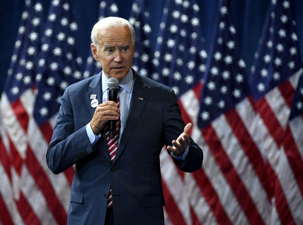 Democratic presidential candidate and former U.S Vice President Joe Biden speaks during the 2020 Gun Safety Forum hosted by gun control activist groups Giffords and March for Our Lives at Enclave on October 2, 2019 in Las Vegas, Nevada. (Ethan Miller—Getty Images)