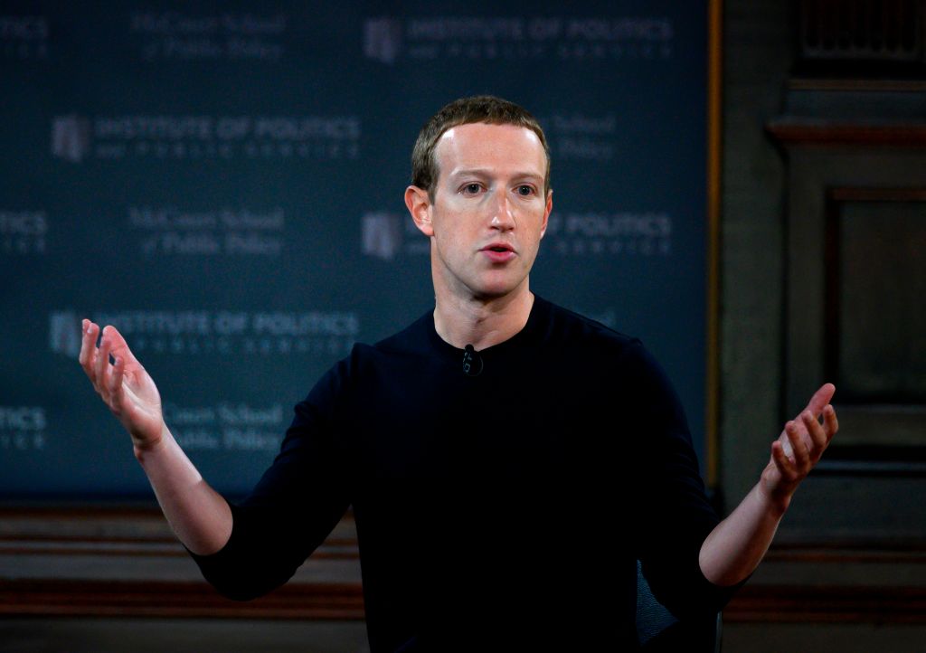 Facebook founder Mark Zuckerberg speaks at Georgetown University in a 'Conversation on Free Expression" in Washington, D.C. on October 17, 2019. (Andrew Caballero-Reynolds&mdash;AFP via Getty Images)