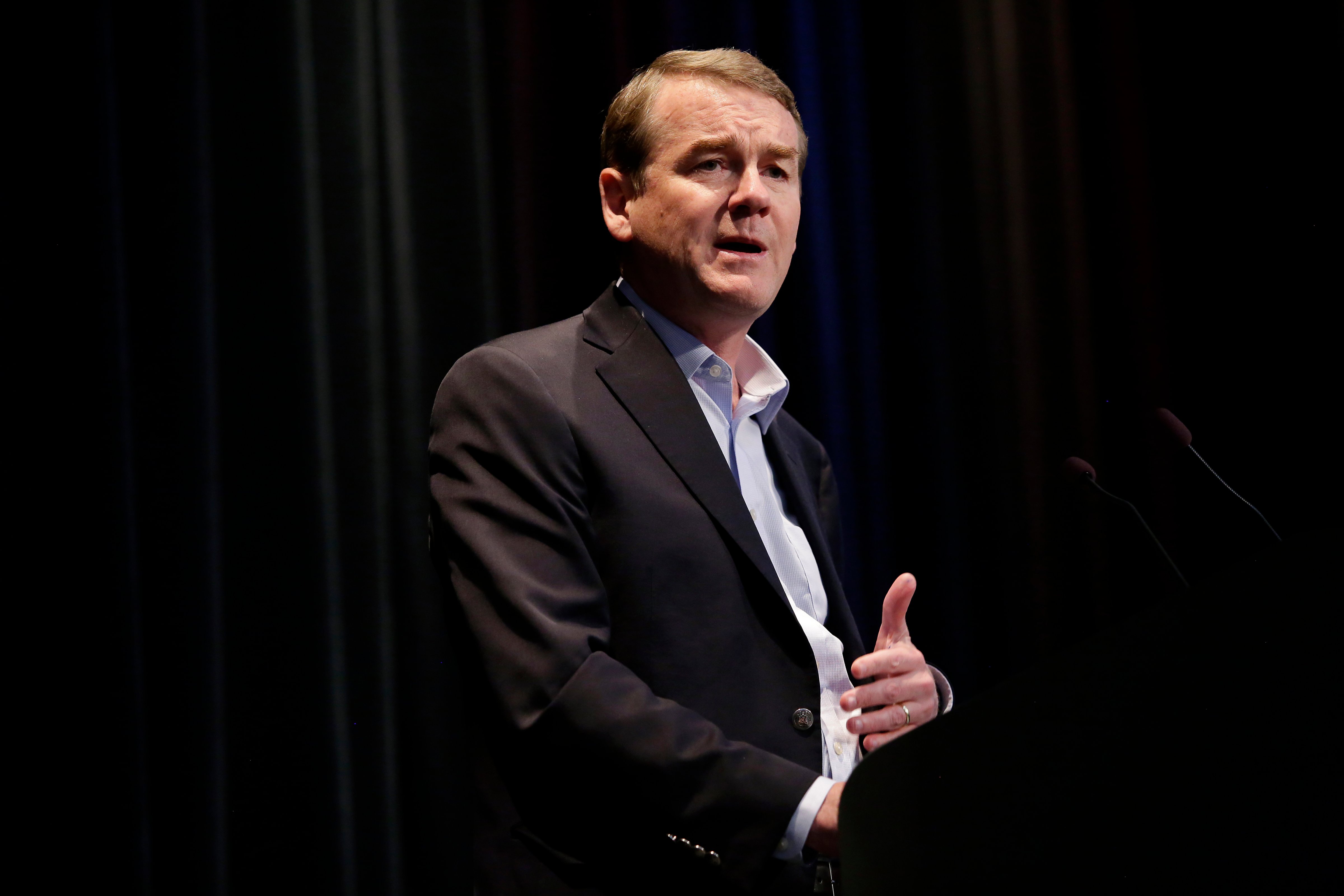 Democratic presidential candidate, U.S. Sen. for Colorado Michael Bennet speaks at the Iowa Federation Labor Convention in Altoona, Iowa, on August 21, 2019. (Joshua Lott&mdash;Getty Images)