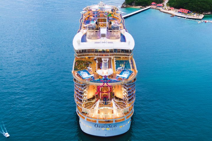 View of whole cruise ship for Oasis of the Sea.