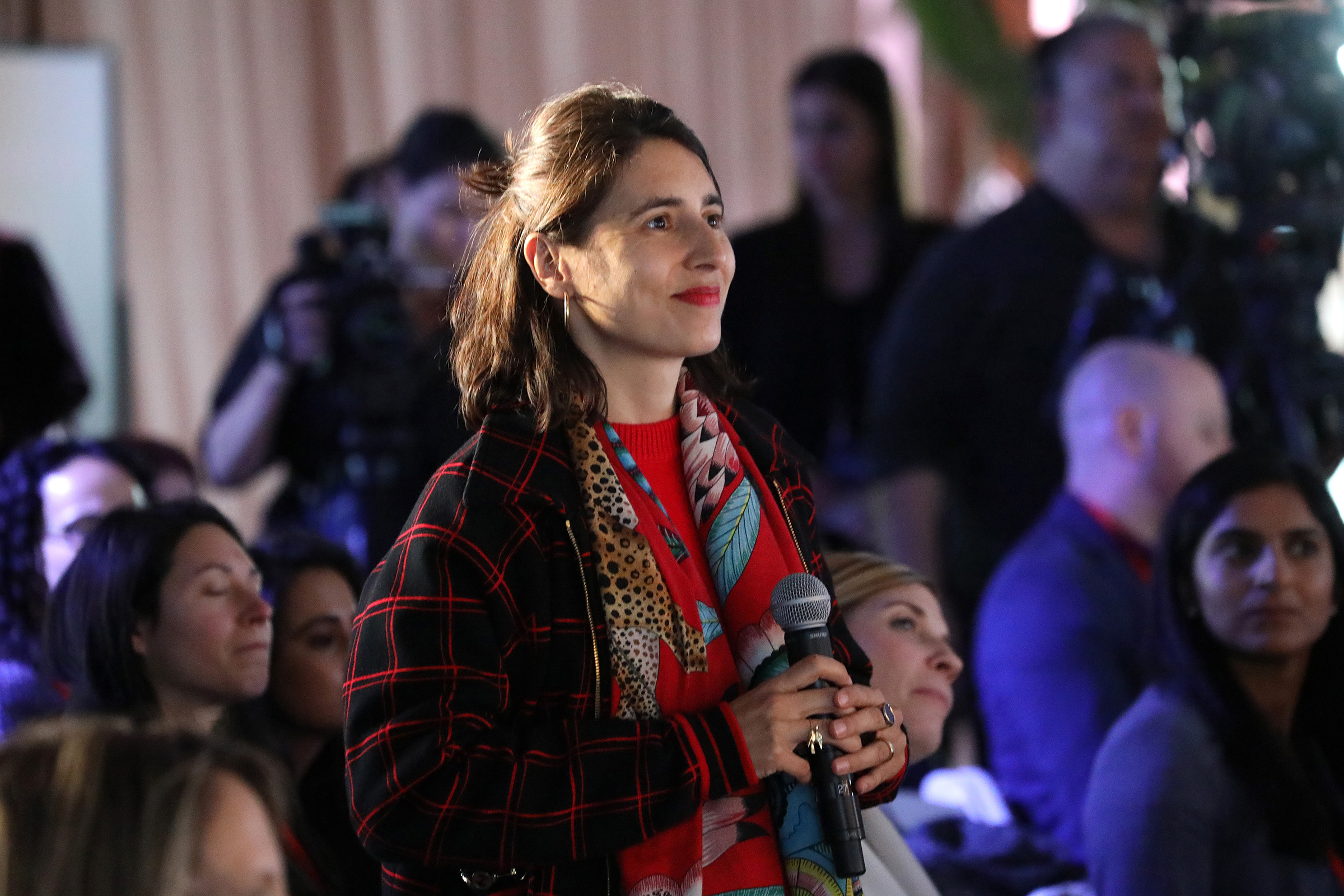 Artist Prune Nourry speaks from the audience during the TIME 100 Health Summit at Pier 17 in New York City on Oct. 17, 2019. (Brian Ach—Getty Images for TIME 100 Health)