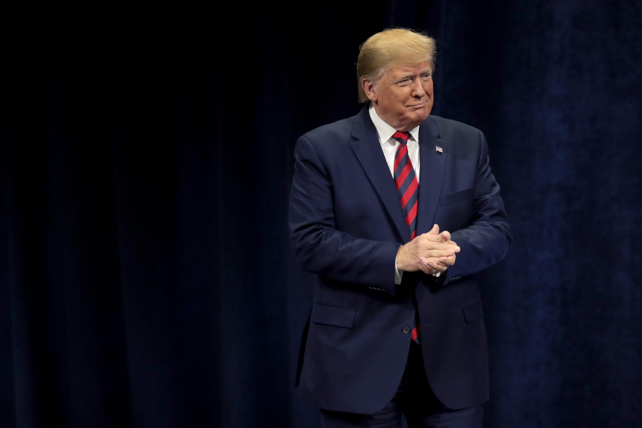 President Donald Trump arrives for an address to the  International Association of Chiefs of Police convention on Oct. 28, 2019 in Chicago, Illinois. (Getty Images&mdash;Getty Images)