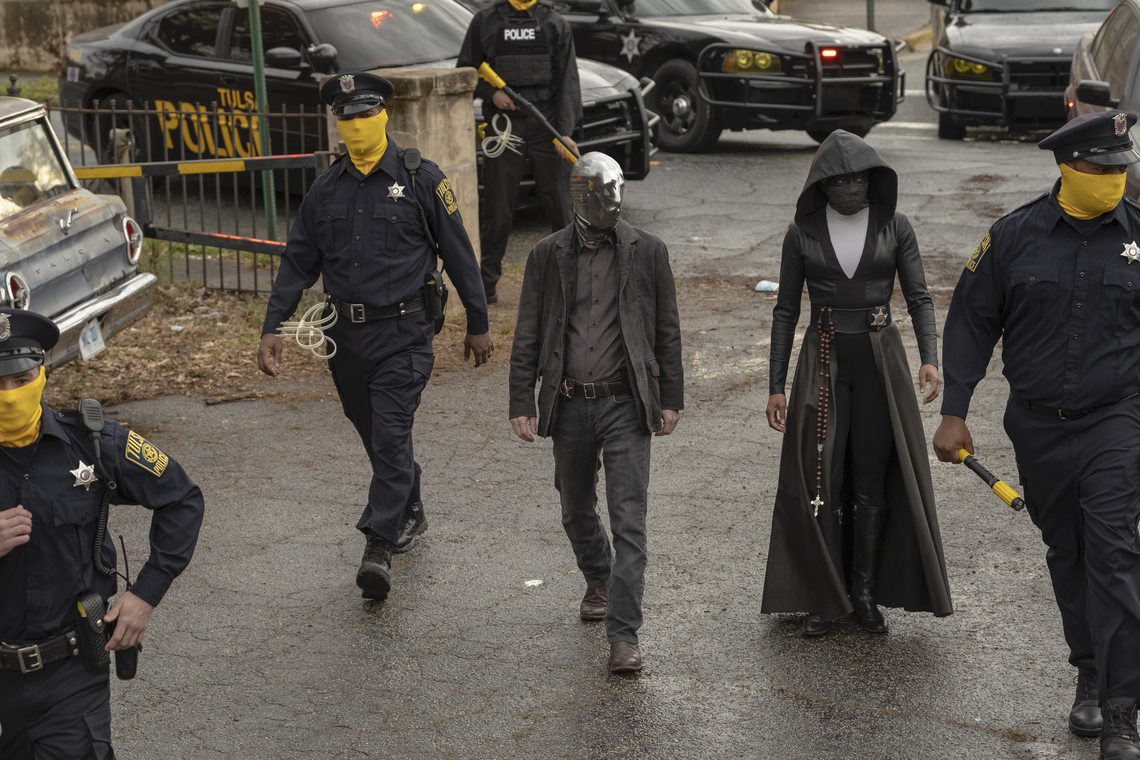 Regina King and Tim Blake Nelson in HBO's <i>Watchmen</i> (Mark Hill—HBO)