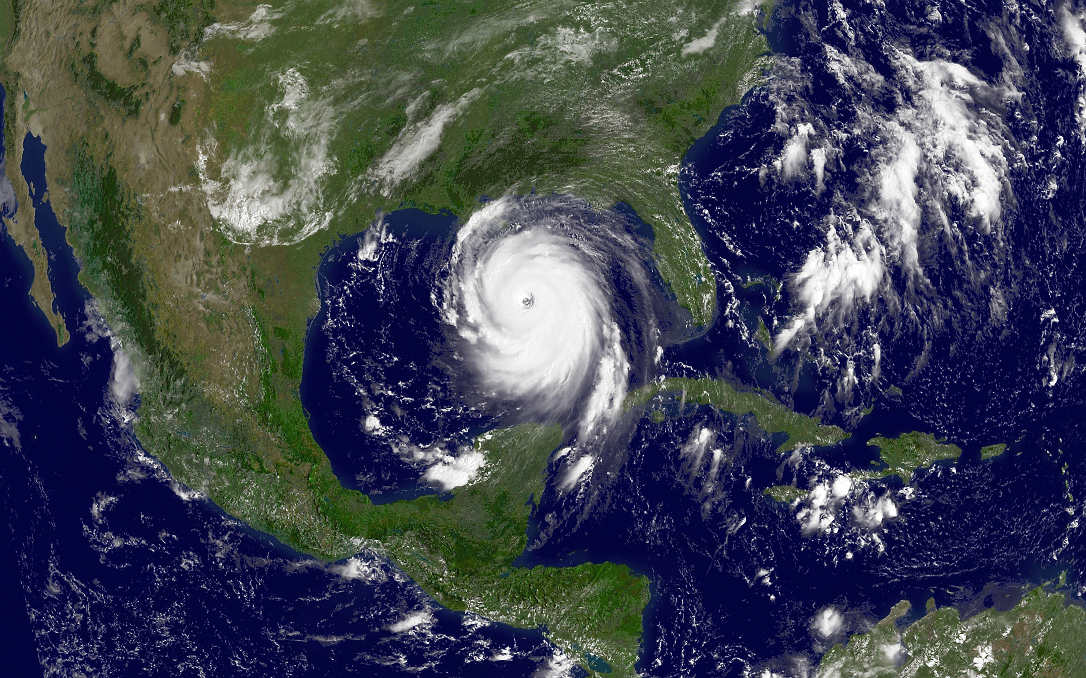 August 28, 2005 - Hurricane Katrina in the Gulf of Mexico.