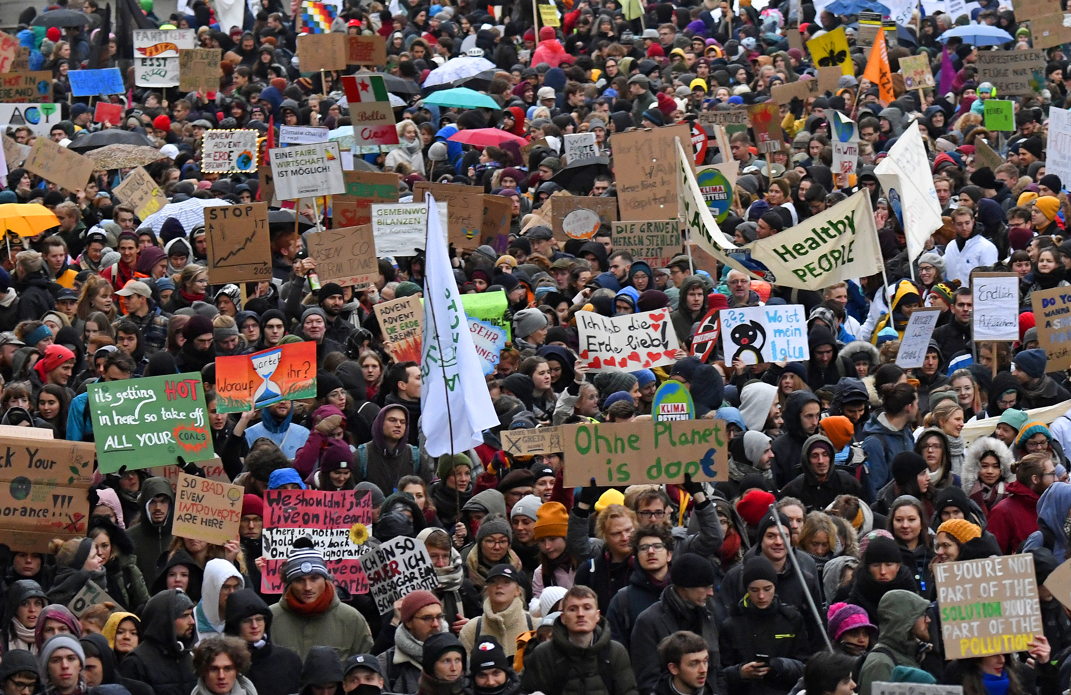 Thousands of demonstrators attend a protest climate strike ralley of the 'Friday For Future Movement' in Leipzig, Germany, Friday, Nov. 29, 2019. (Jens Meyer—AP)