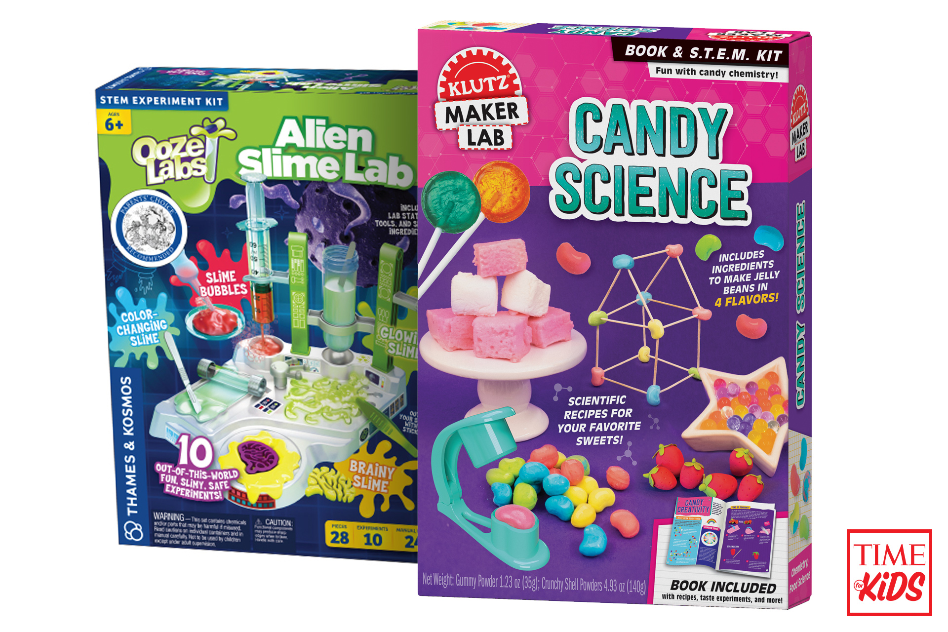Picture of alien slime and candy science for toy guide.