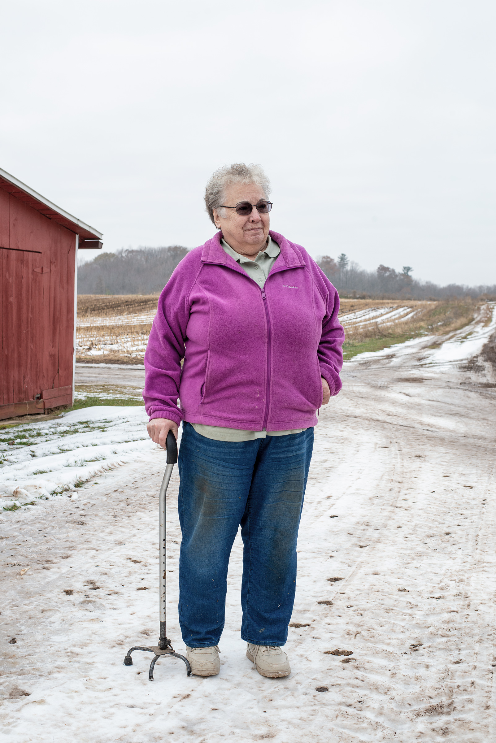Mary Rieckmann on her farm in Fremont, Wisconsin, on Nov. 20, 2019. (Jason Vaughn for TIME)
