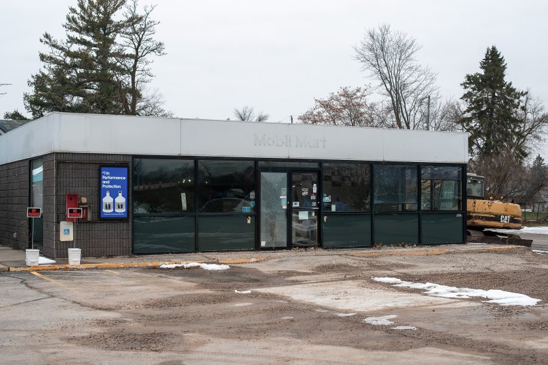 A shuttered Mobil Mart in Fremont, Wisconsin, on Nov. 20, 2019.