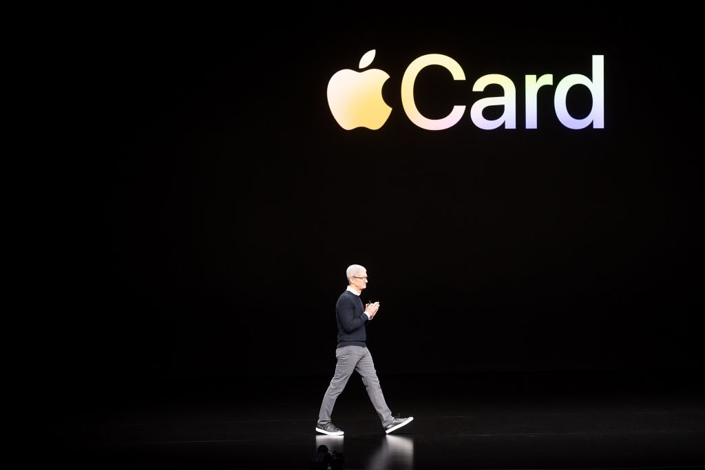 Former Apple CEO Tim Cook introduces Apple Card during a launch event at Apple headquarters on March 25, 2019, in Cupertino, California. (Noah Berger&mdash;AFP/Getty Images)