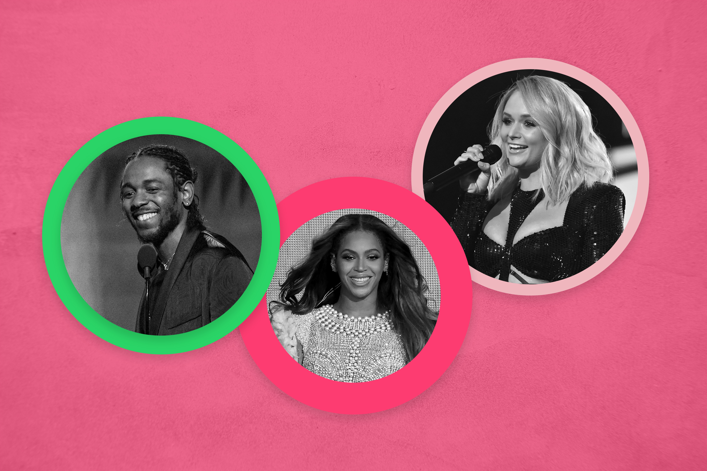 Kendrick Lamar, Beyoncé and Miranda Lambert