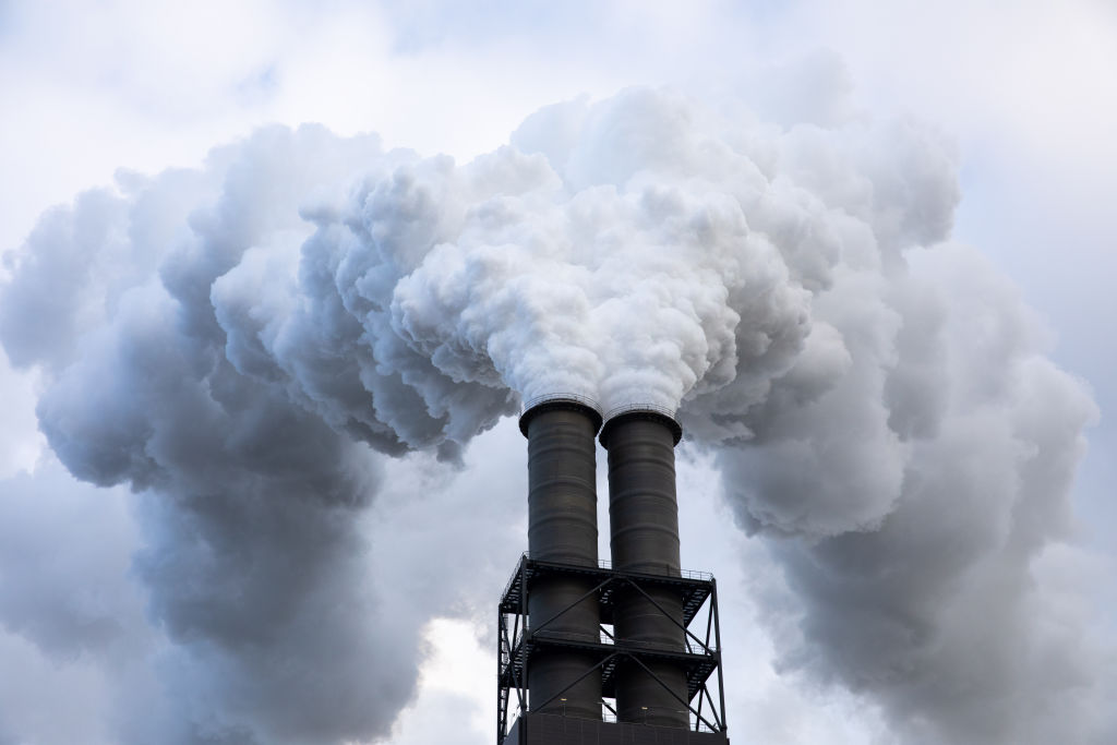 Exhaust air rises from the chimneys of the Moorburg coal-fired power plant into the sky in Hamberg, Germany on November 4, 2019. (picture alliance&mdash;dpa/picture alliance via Getty I)