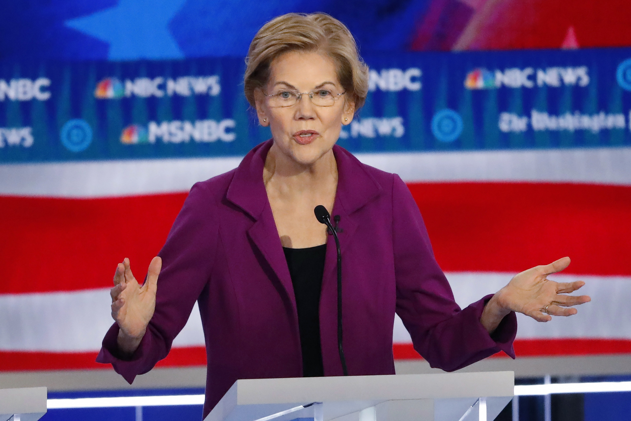 Democratic presidential candidate Sen. Elizabeth Warren, D-Mass., speaks during a Democratic presidential primary debate in Atlanta in Nov. 20, 2019. (John Bazemore—AP)