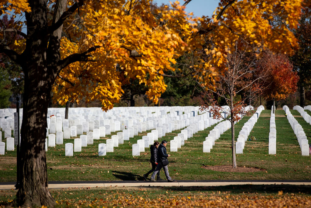 Arlington National Cemetery on Nov. 11, 2018, Veterans Day, in Arlington, Va. (Al Drago—Getty Images)