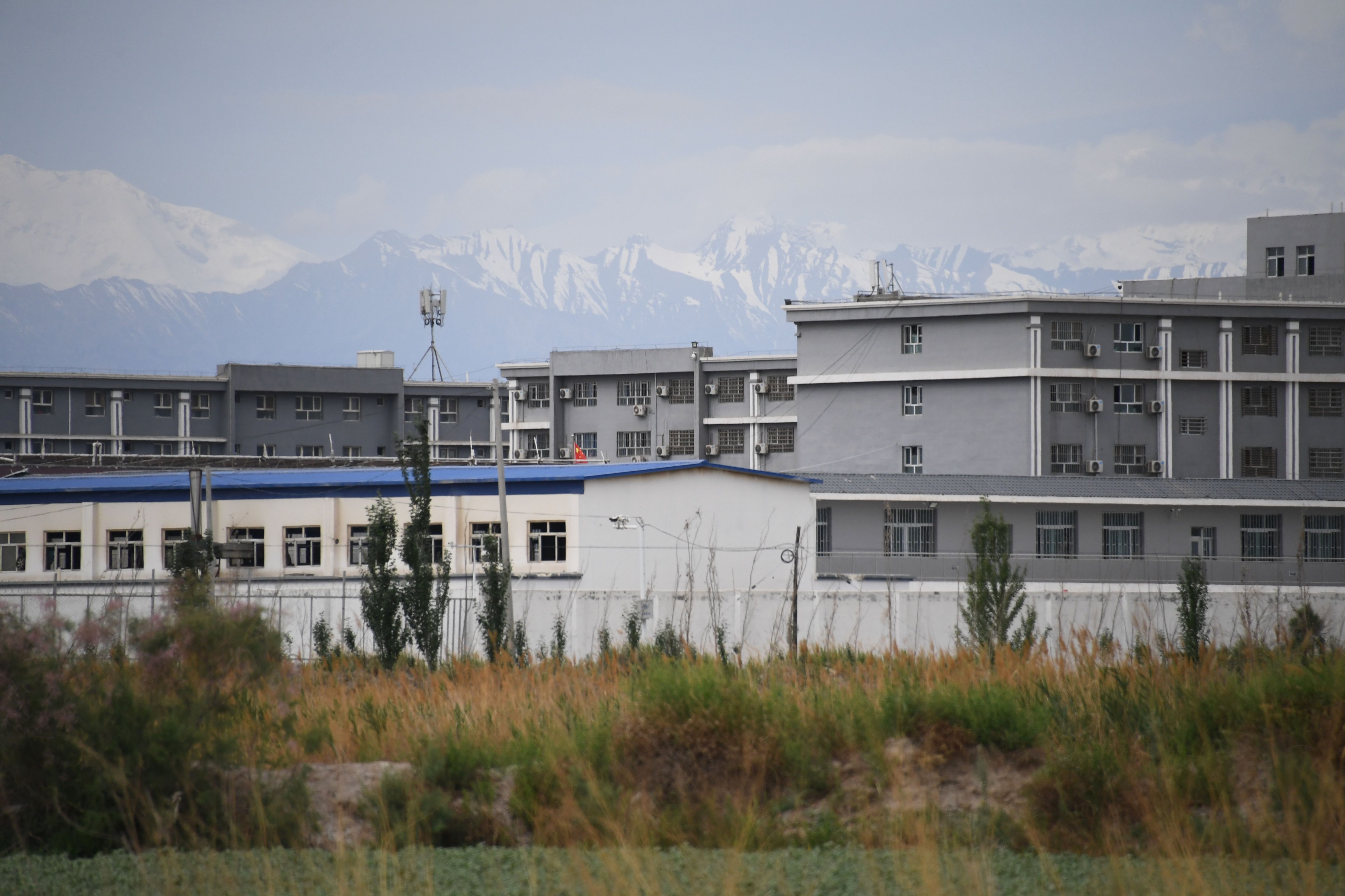 This photo taken on June 4, 2019 shows a facility believed to be a re-education camp where mostly Muslim ethnic minorities are detained, north of Akto in China's northwestern Xinjiang region. (GREG BAKER—AFP via Getty Images)