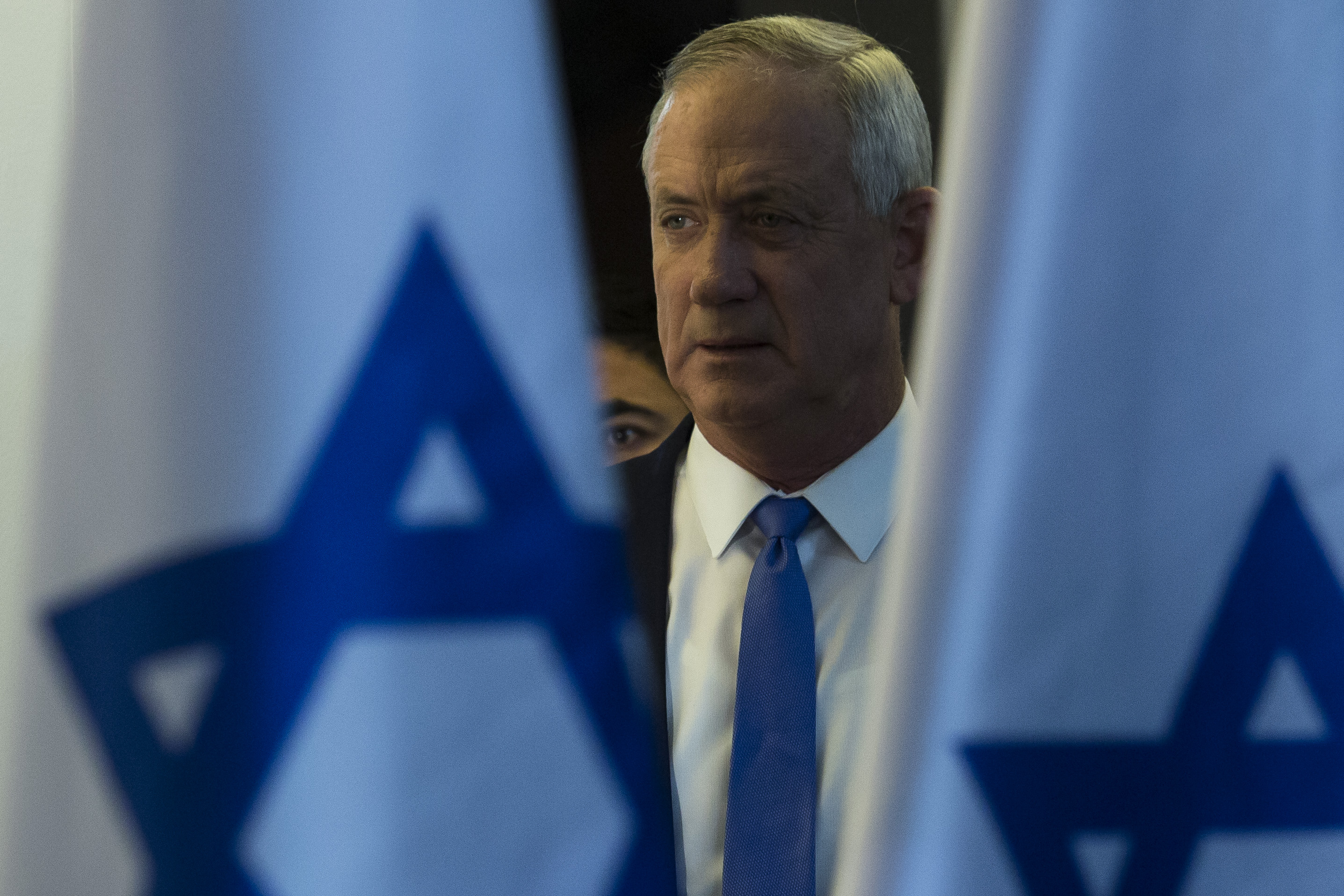 Benny Gantz, Blue and White party leader attends a press conference after failing to form a goverment on November 20, 2019 in Tel Aviv, Israel. (Amir Levy—Getty Images)