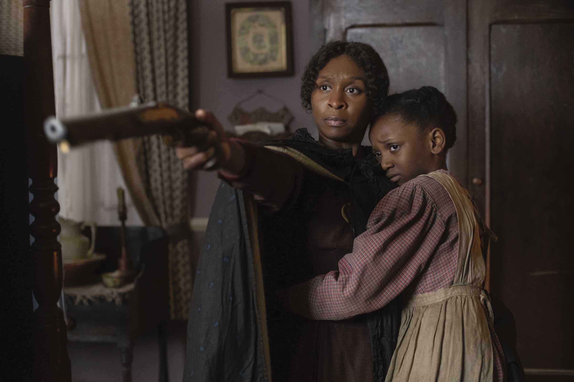 Cynthia Erivo stars as Harriet Tubman and Aria Brooks as Anger in HARRIET, a Focus Features release. (Glen Wilson—Focus Features)