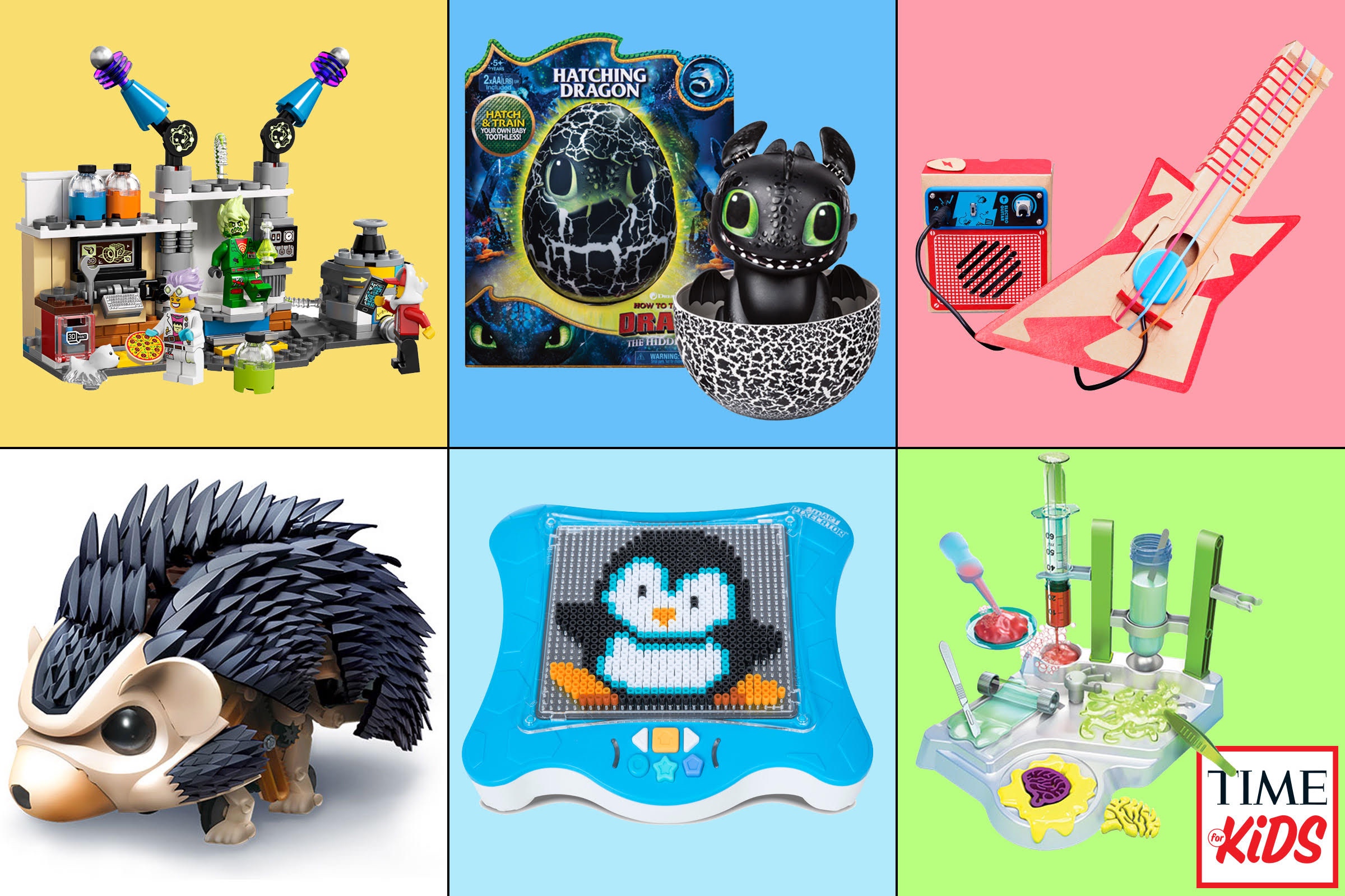 Six images of toys for toy guide.